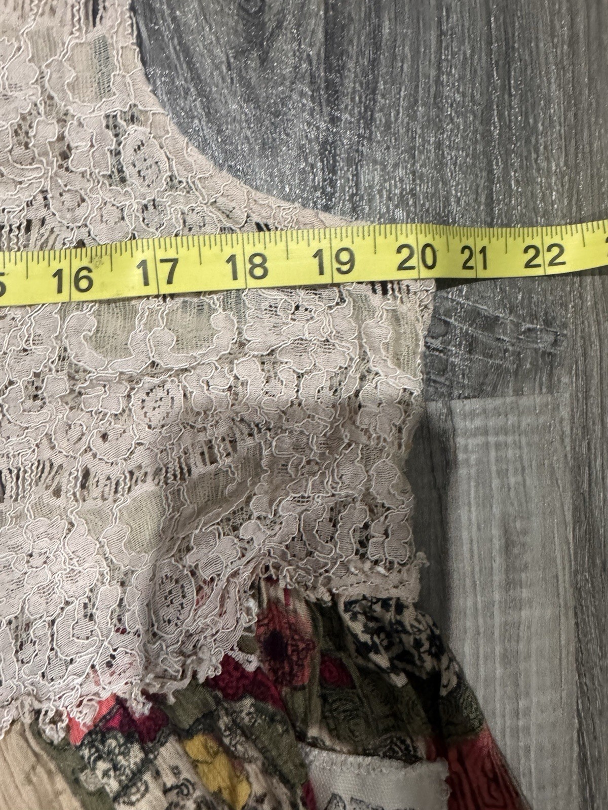 boho patchwork sleeveless floral lace tiered oversized Dress M Peasant festival