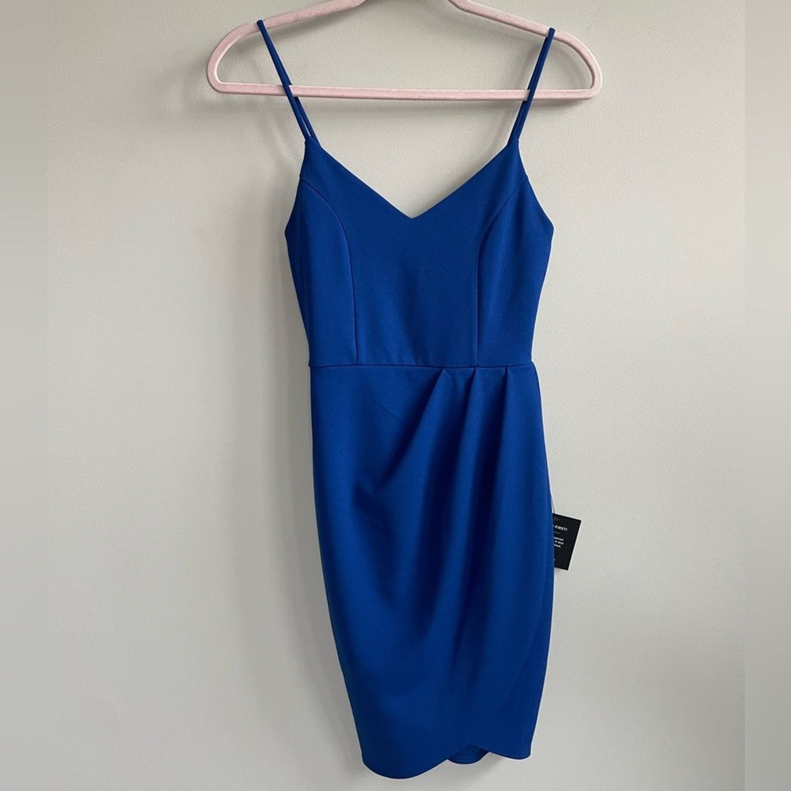 Lulus Forever Your Girl Royal Blue Bodycon Mini Dress with Spaghetti Straps