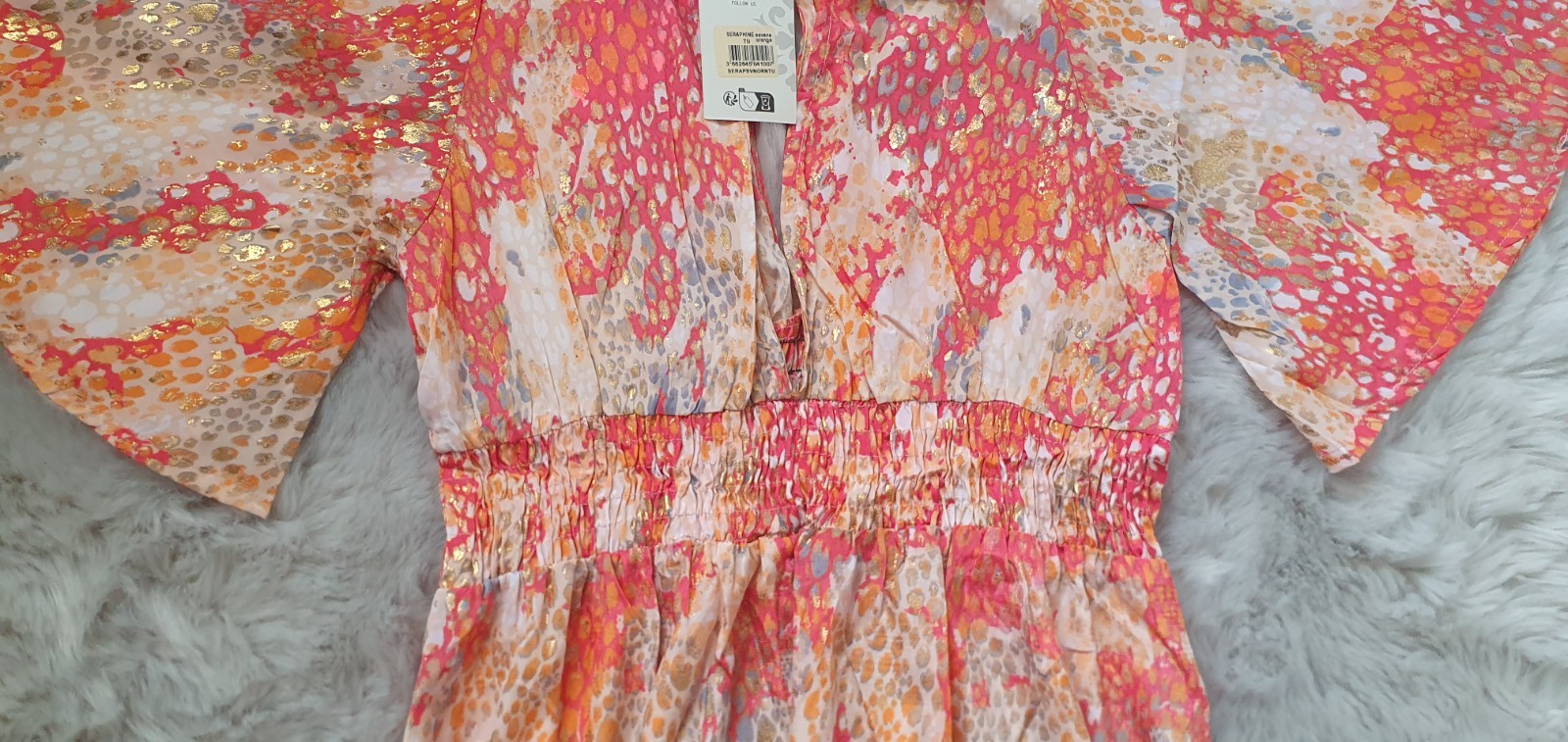 Laraethnics Séraphine Savane Orange with gold Long dress size TU