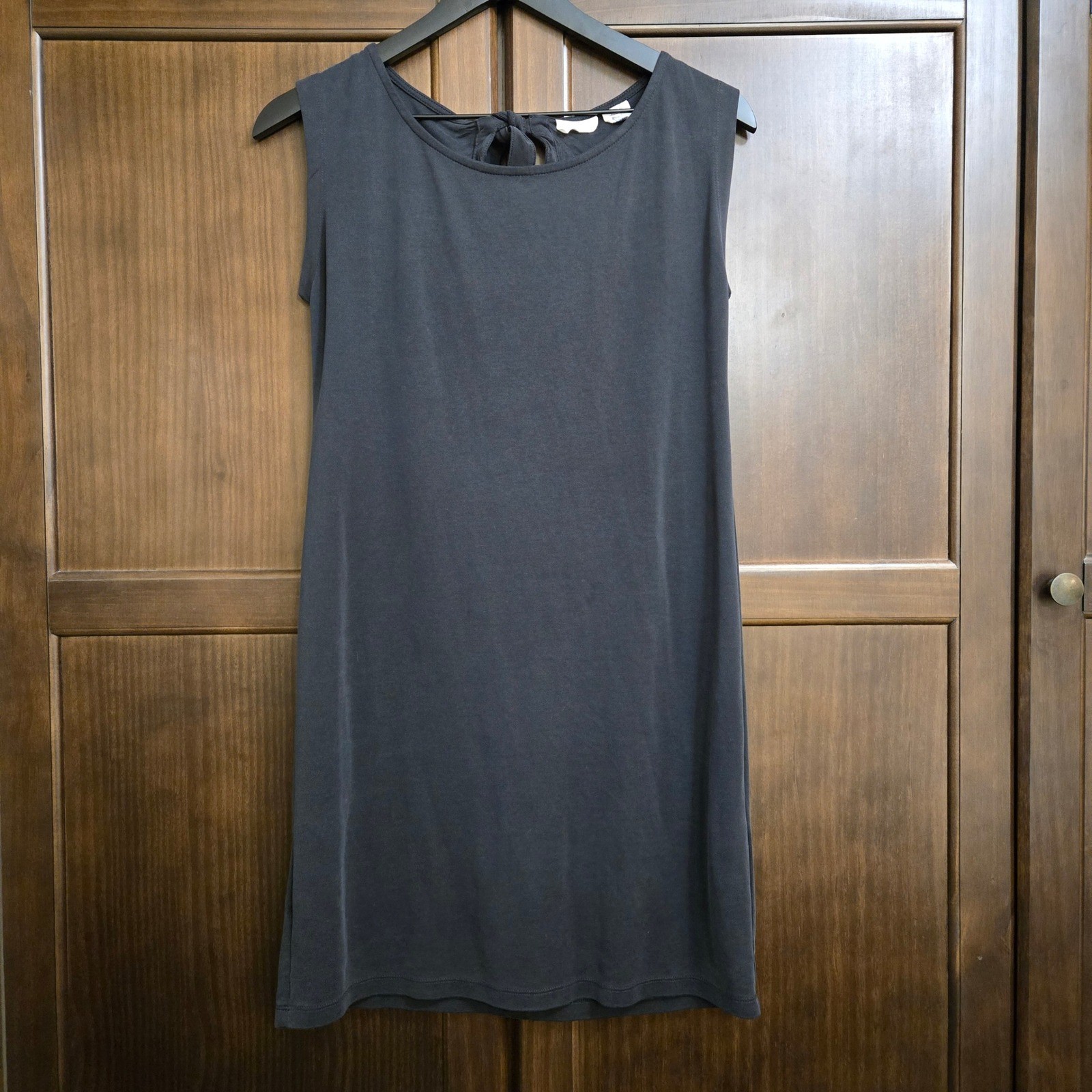 Sigrid Olsen Womens XS Gray Sleeveless Tie Back Shift Dress Modal Blend RN 59478