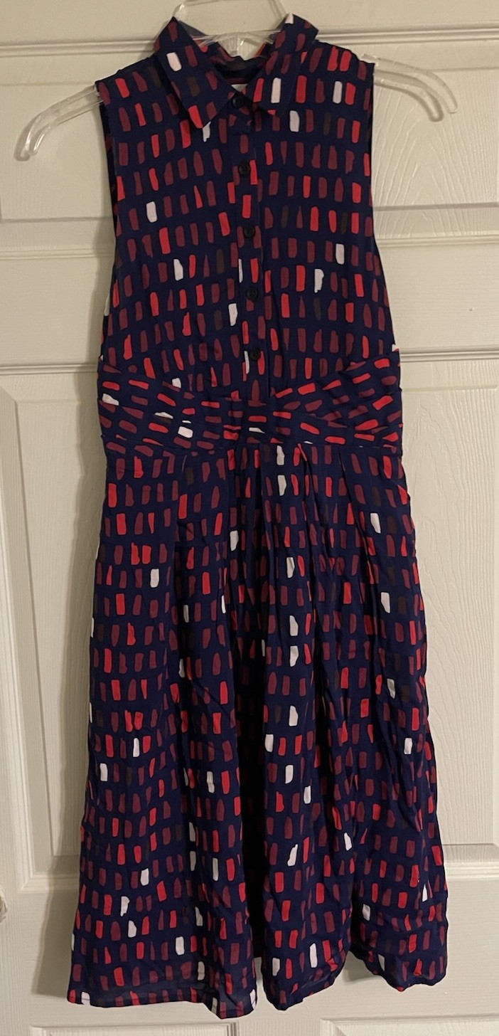 NWT Anthropologie 11.1 Tylho Brynn Shirtdress in Navy/ Marin Red size XS