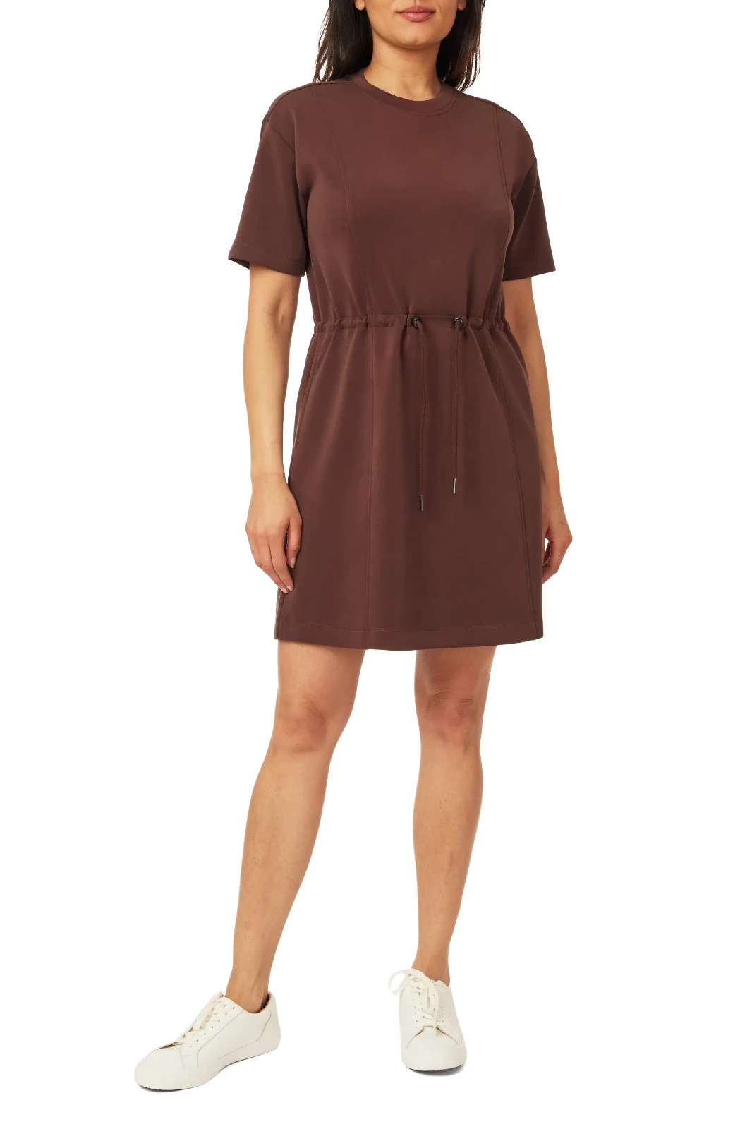NWT Scotch & Soda Womens Puce Short Sleeve Drawstring Waist T-Shirt Dress Size S