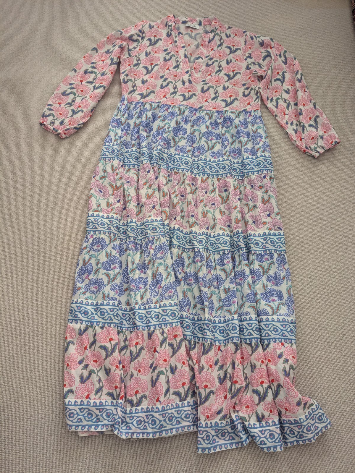 Luella Block Print Maxi Dress, mint condition. One size