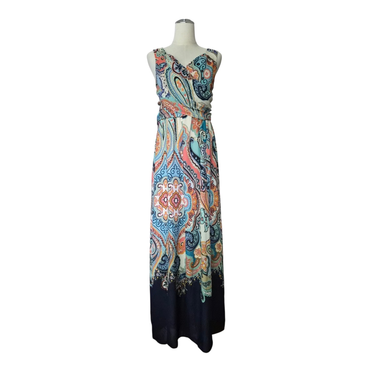 Anthropologie Maeve Paisley Maxi Dress Women’s Size 2 Sleeveless Cross Over Boho