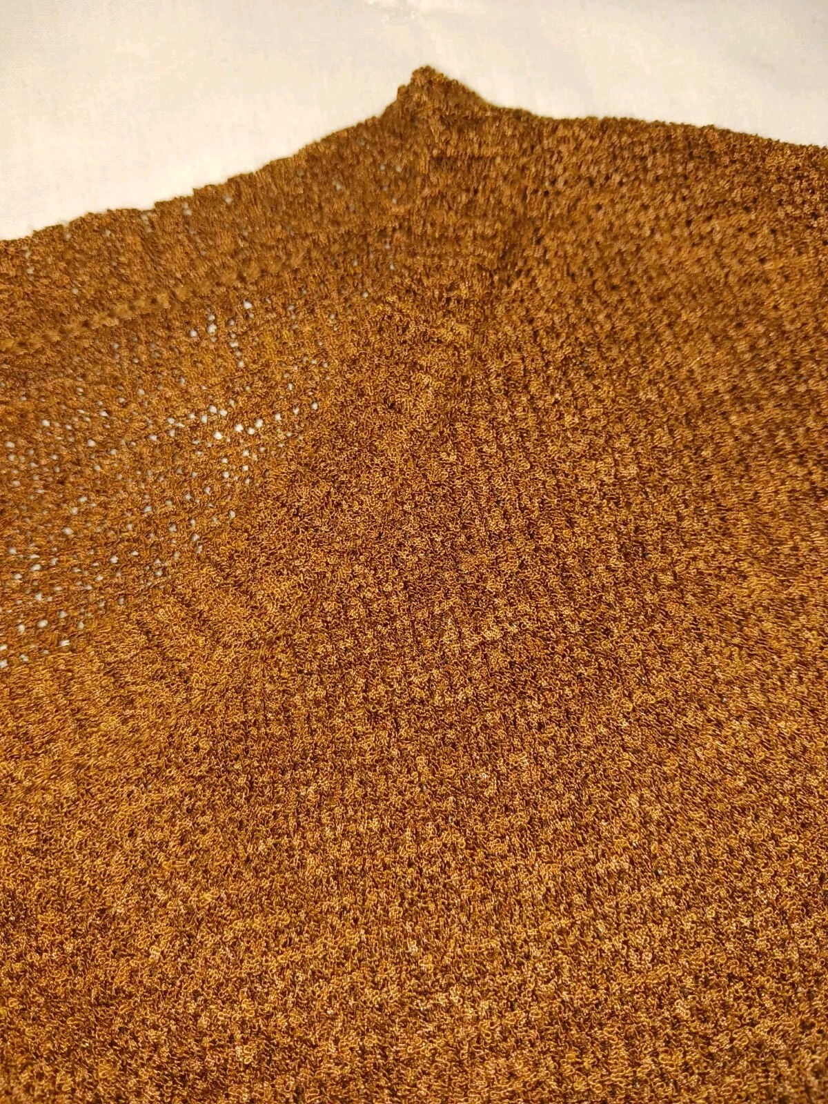 By The River*Brown Sweater Knit Midi LengthDress*Size L*Side Split*Round Nk*Belt
