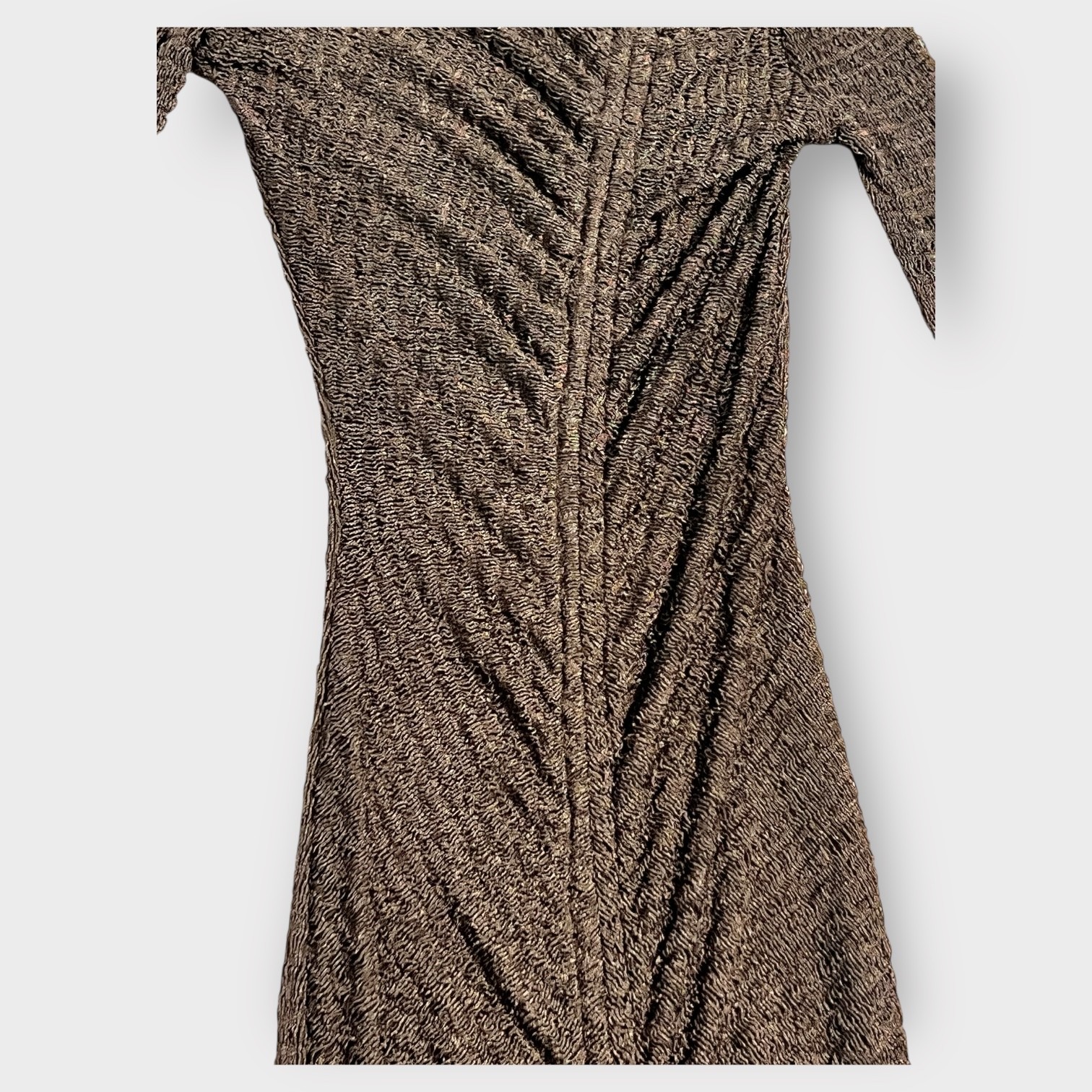 NWT PrettyLittleThing Chocolate Brown Ruched Bodycon Maxi Dress Slinky Club Sz 6