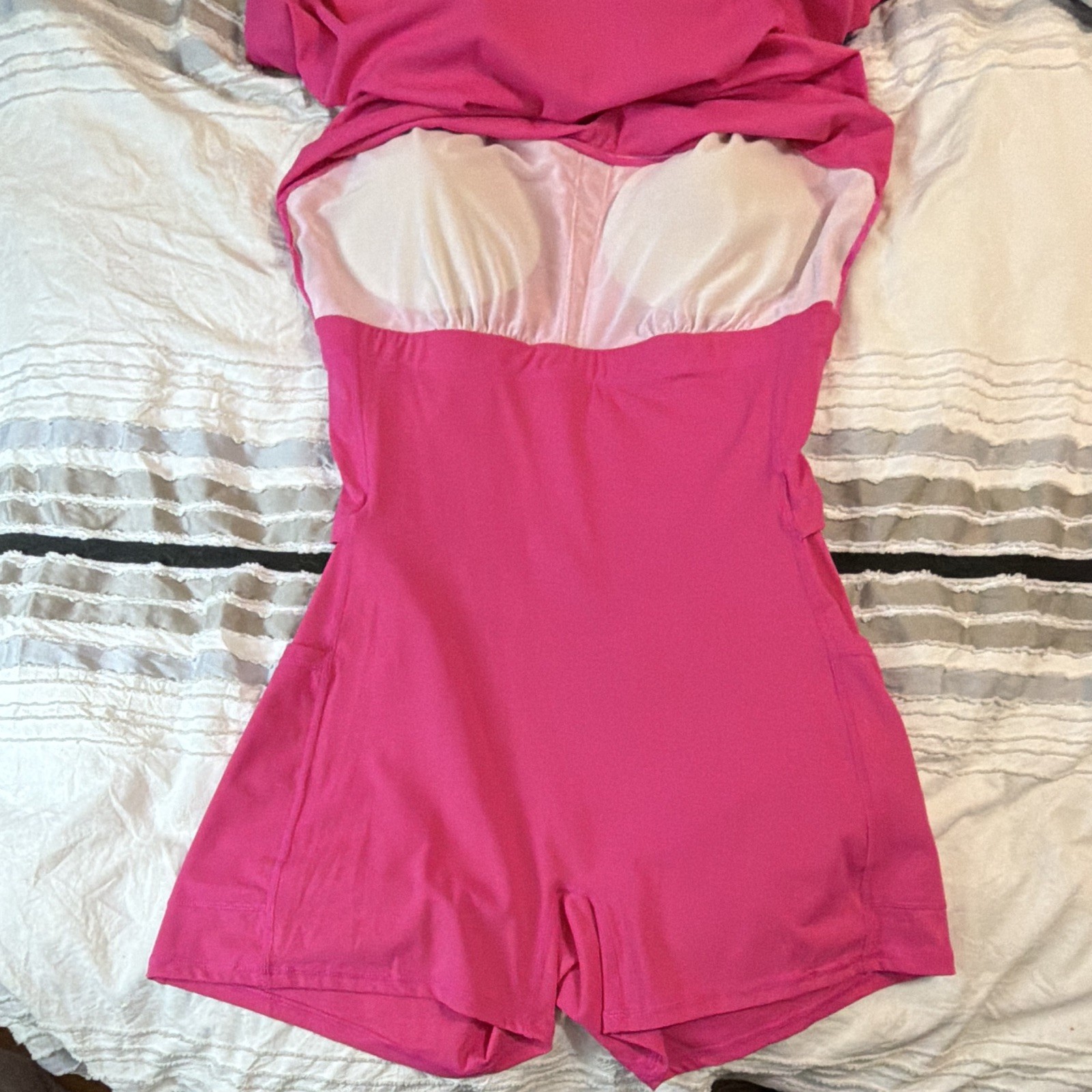 Halara Softlyzero Plush Pink Tall XL easy Peezy dress One-Piece Built-in Bra