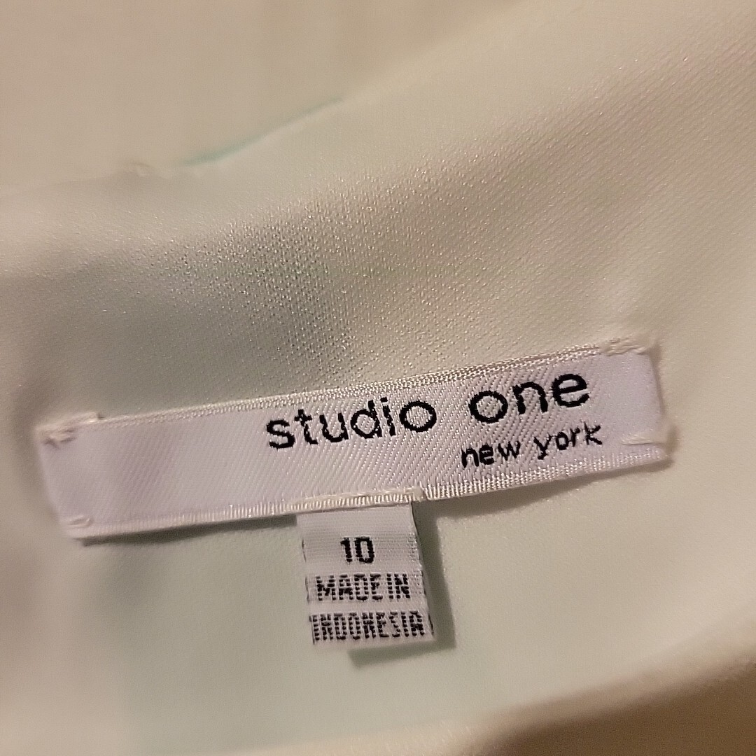 Size 10 Dress Teal, Gray White Sleeveless A Line Lace Accent Studio One New York