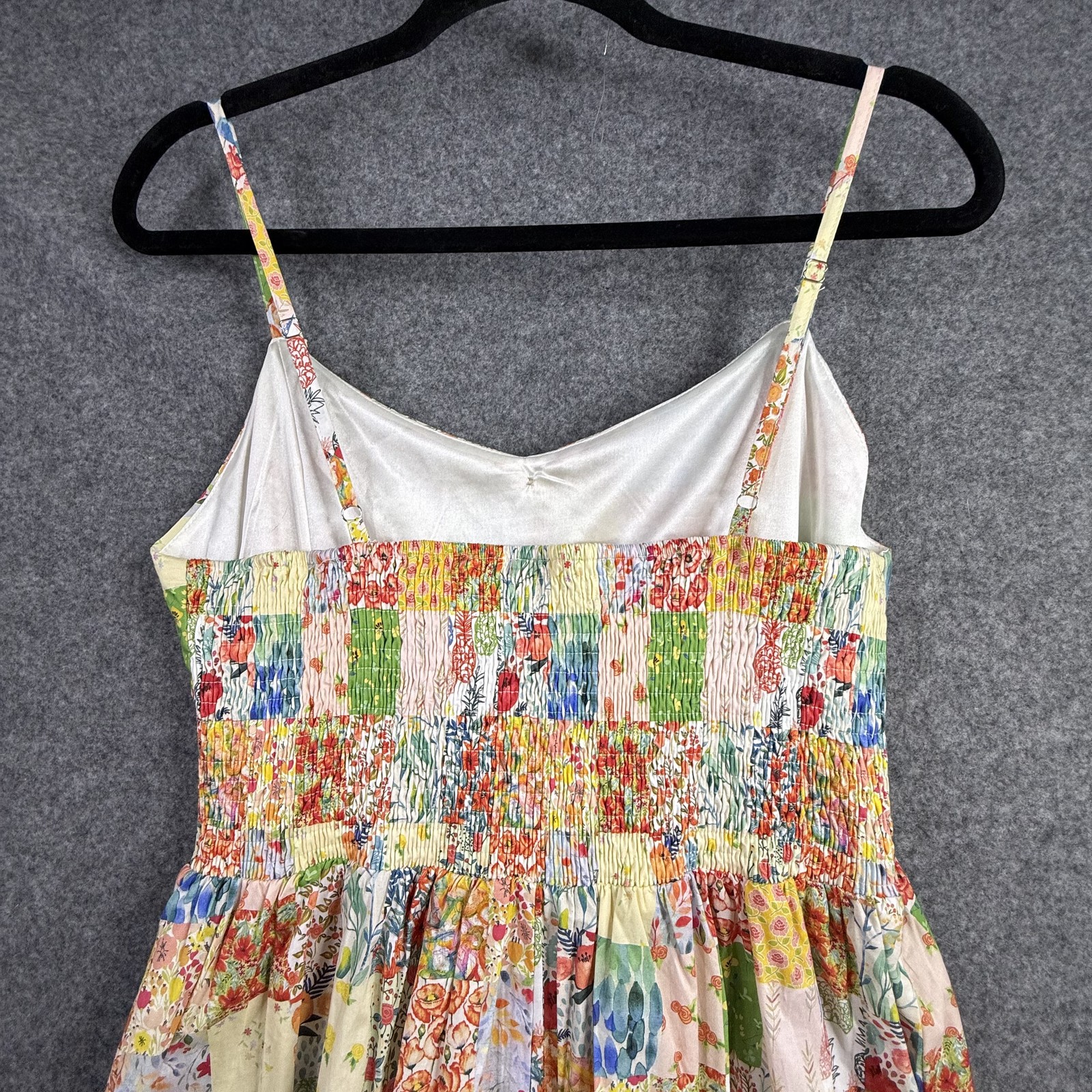 LA SOUL Women’s XL Patchwork Floral Button Front Cami Sundress Midi A-Line