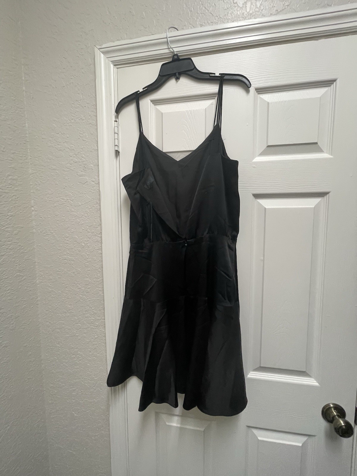 Banana Republic BR Monogram Satin Ruffle Sleeveless Black Dress NWT Size 12