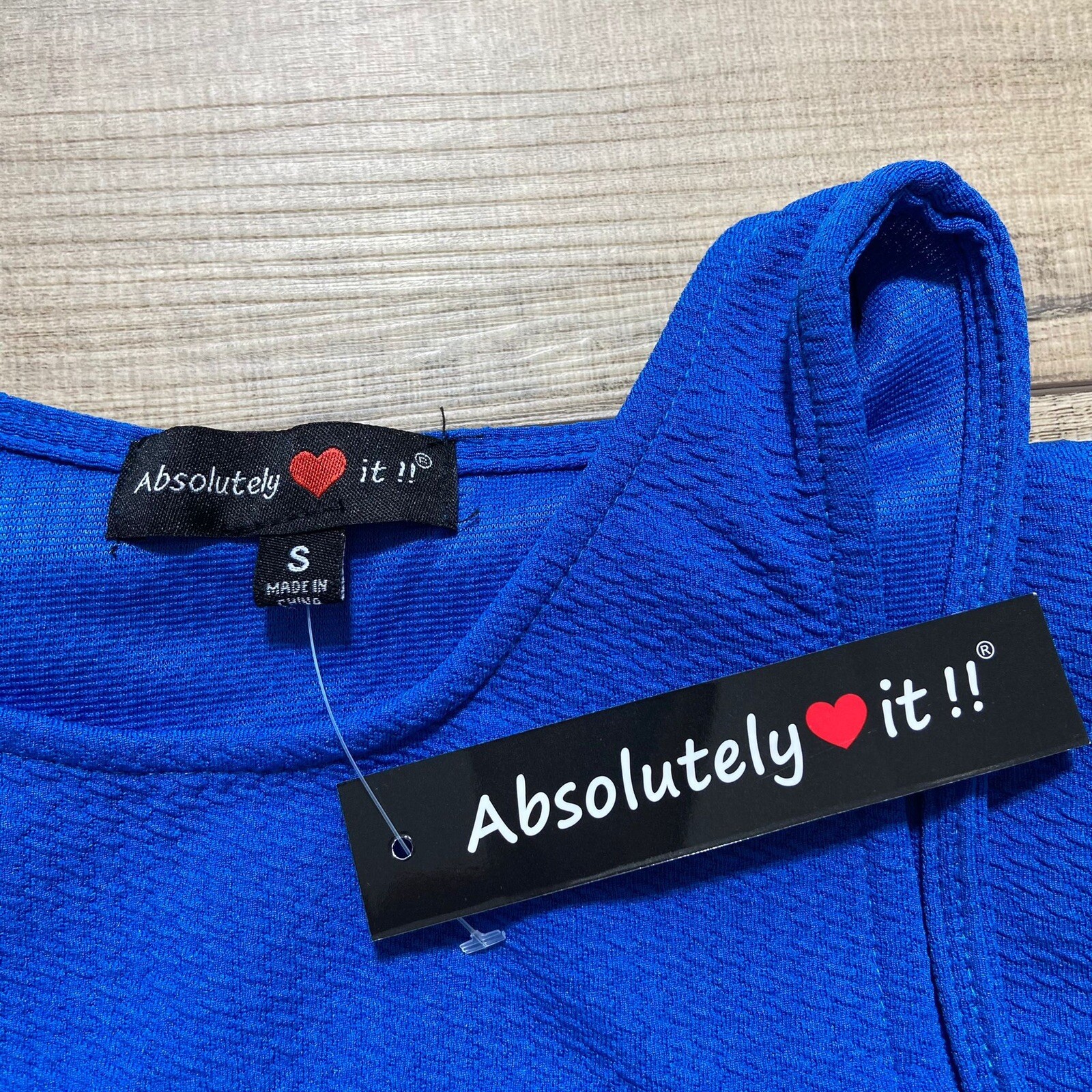 ABSOLUTELY LOVE IT Small Cutout Fitted Dress Royal Blue Textured Stretchy