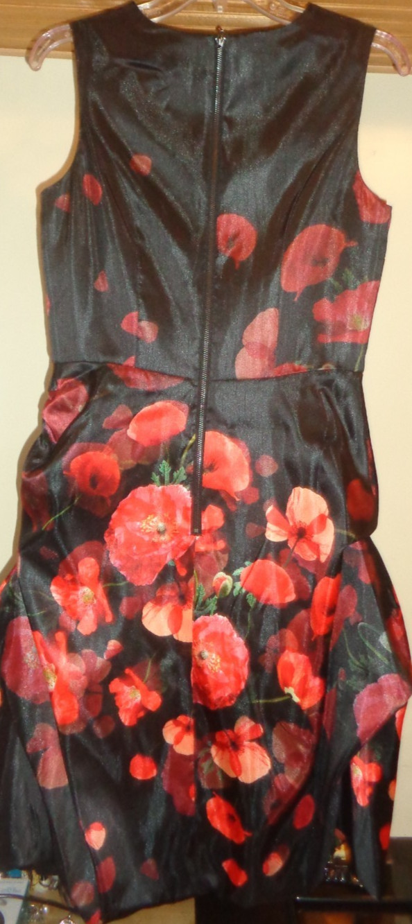 SAMUEL DONG BLACK DUPIONI TAFETTA BUBBLE HEM DRESS NWT SZ XS