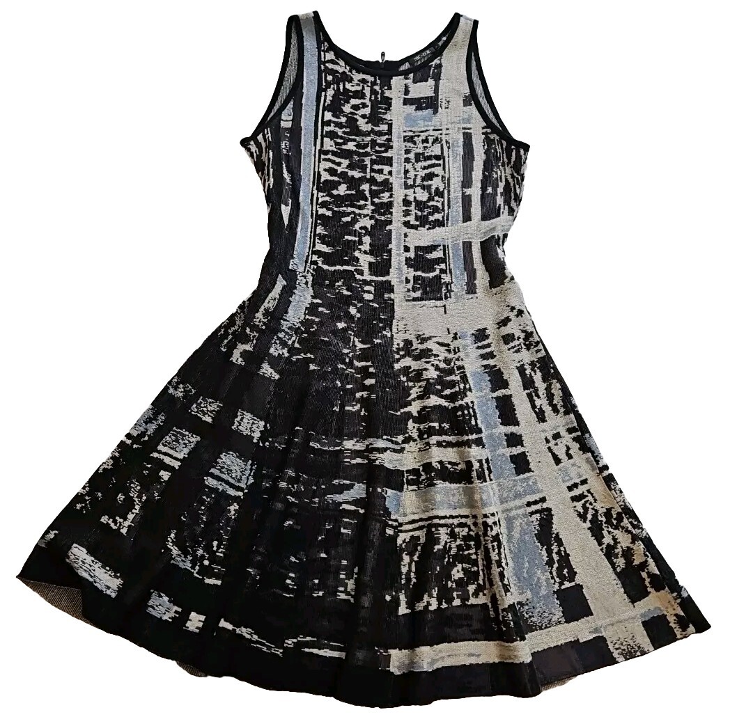 Knit Dress Womens M Cotton Blend Modal Sleeveless Gray Blue Artsy Nic And Zoe
