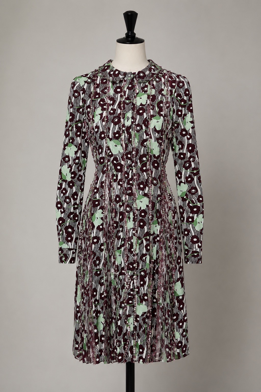 £3400 Valentino Runway PF17 Silk Floral Pleated Dress IT38 UK6 US2 NWT