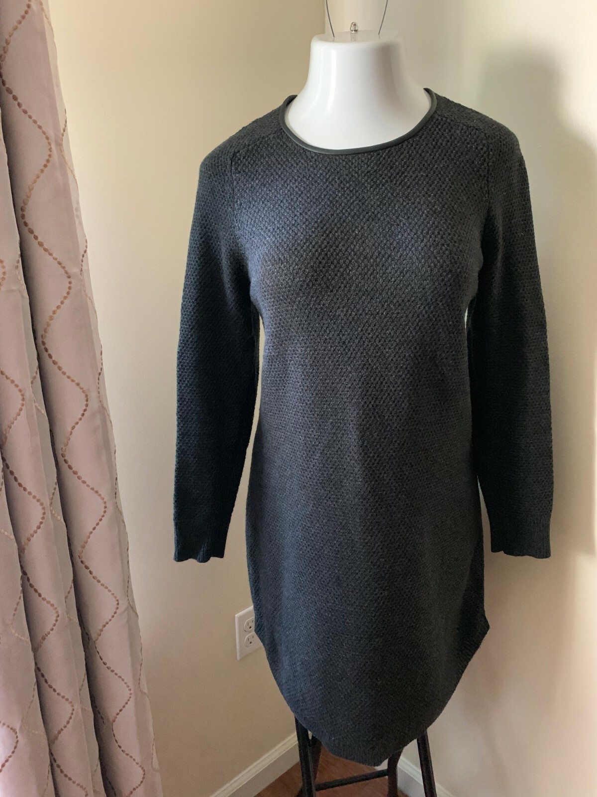 Ann Taylor Loft THICK Gray Cotton Camel Hair Blend Sweater Dress, Women’s L