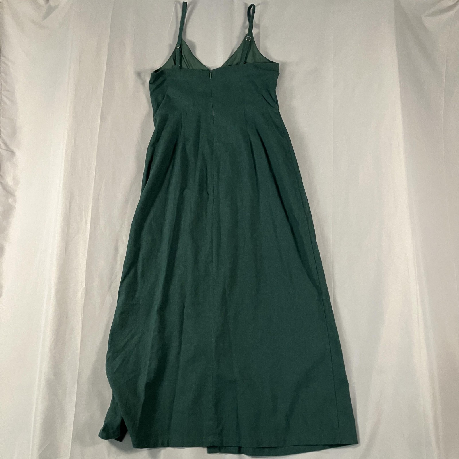 Lush Dress Womens Small Green Button Front Midi Sundress Adjustable Straps