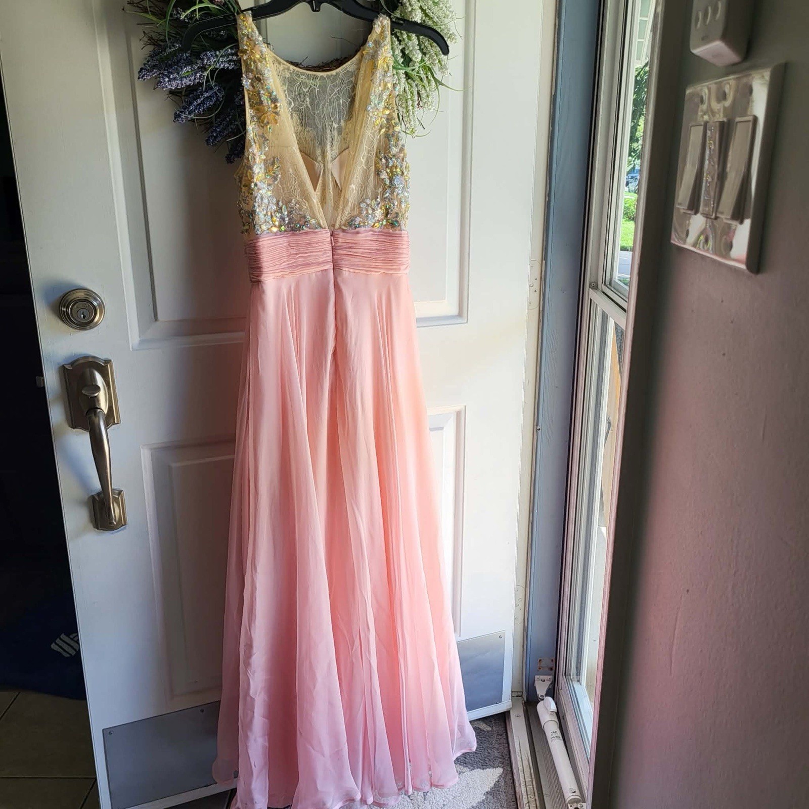 Party Time Formal Prom dress Plush Pink Beaded Bodice Size 0