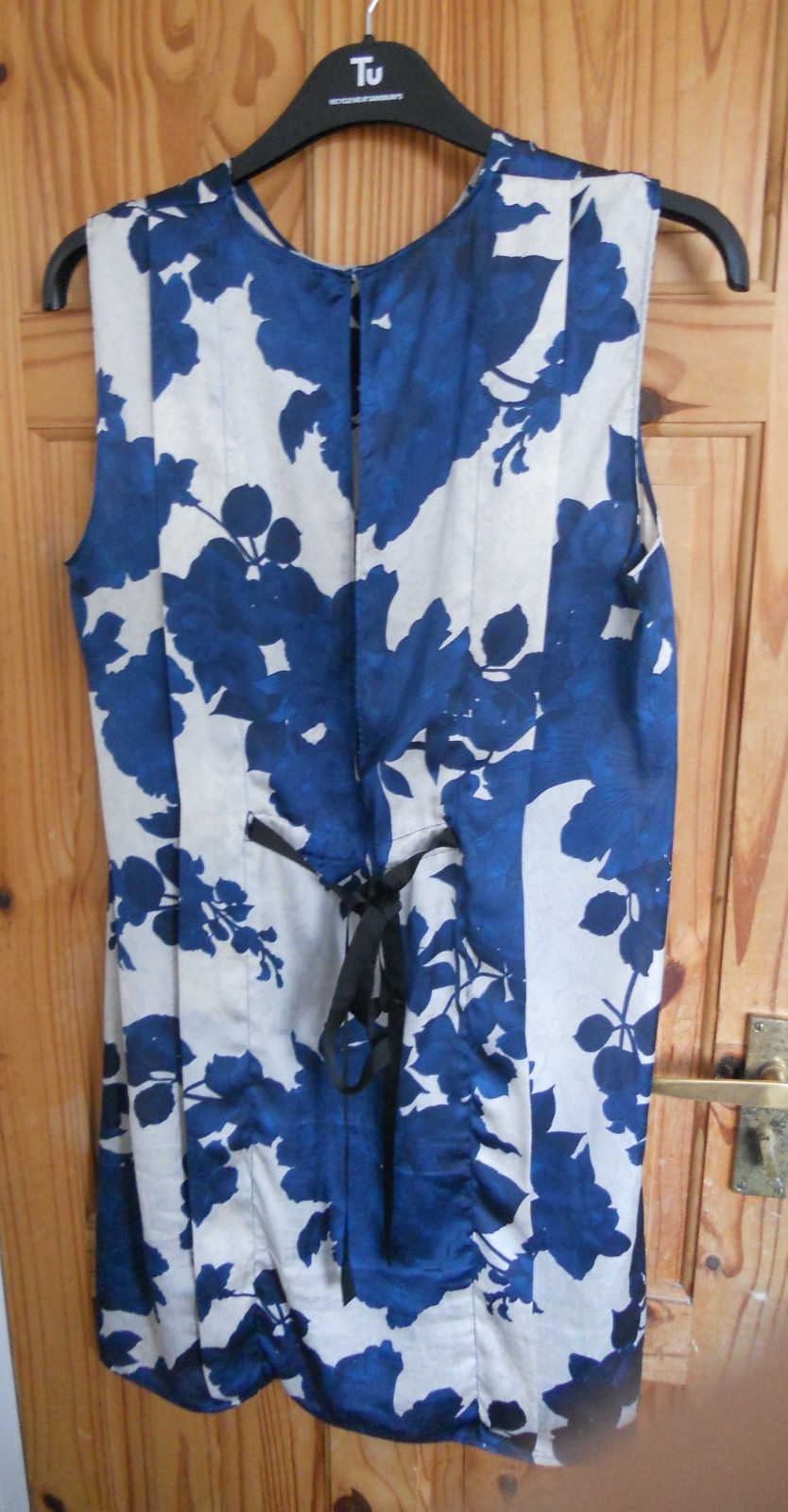 ZARA BASIC TEAL SLEEVELESS KNEE LENGTH SILKY floral DRESS EUR/USA L (NOT BLUE)