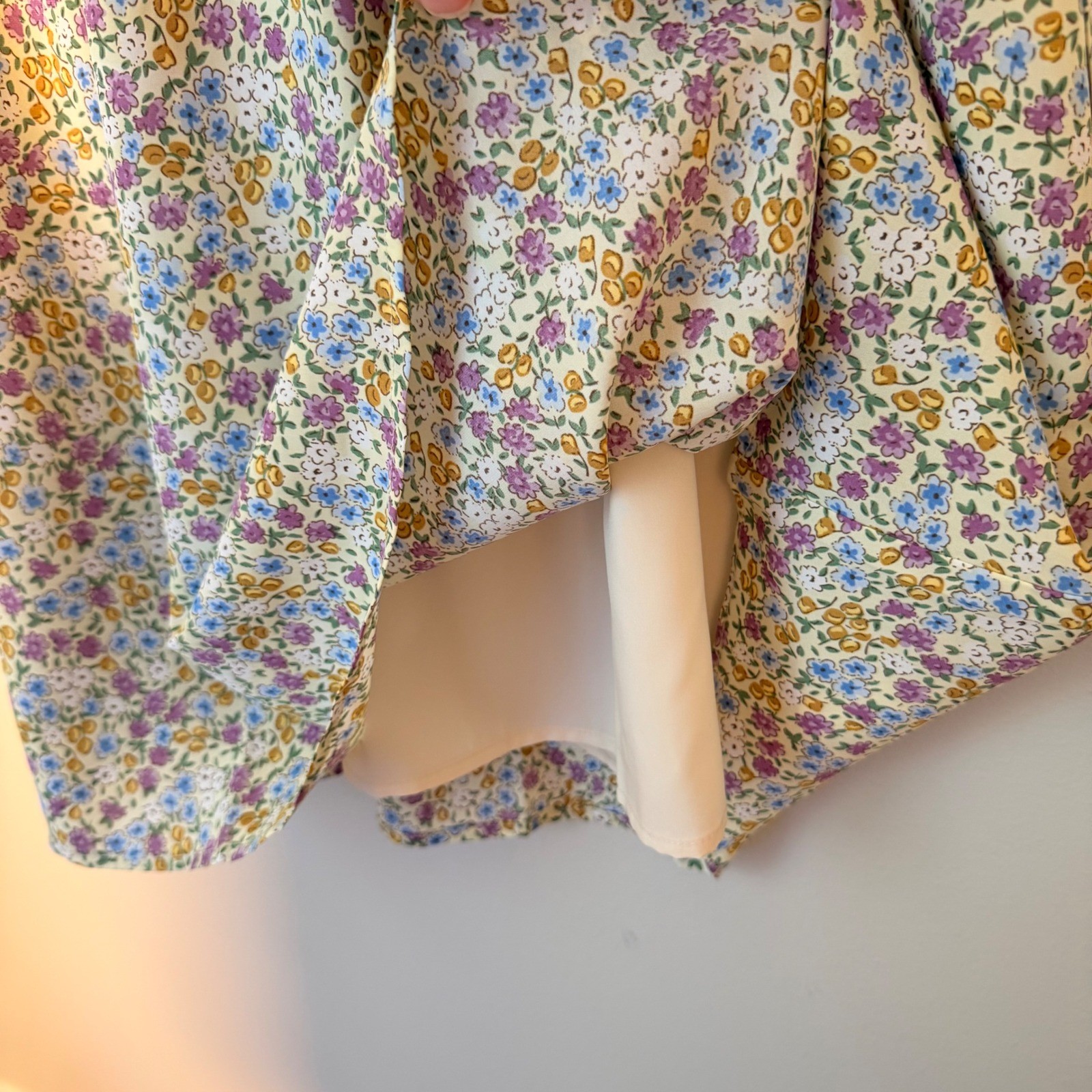 Cottagecore Floral Lightweight Lined Floral Summer Mini Dress NEW (LG) Romantic