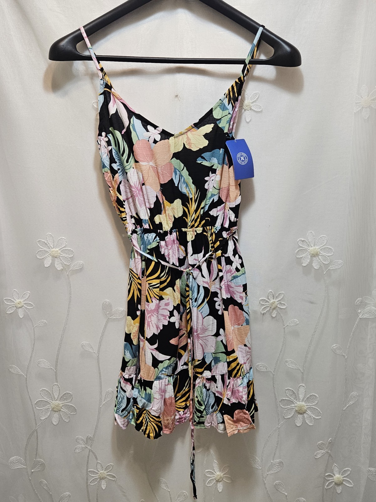 Hurley NWT Womens Small Multicolor Minidress Floral Tropical ResortWear Flirty