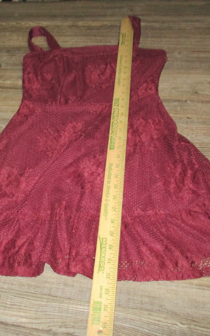 Speechless NWT Wine Sleeveless Princess Seam Ruffle Lace Dress Juniors Size S