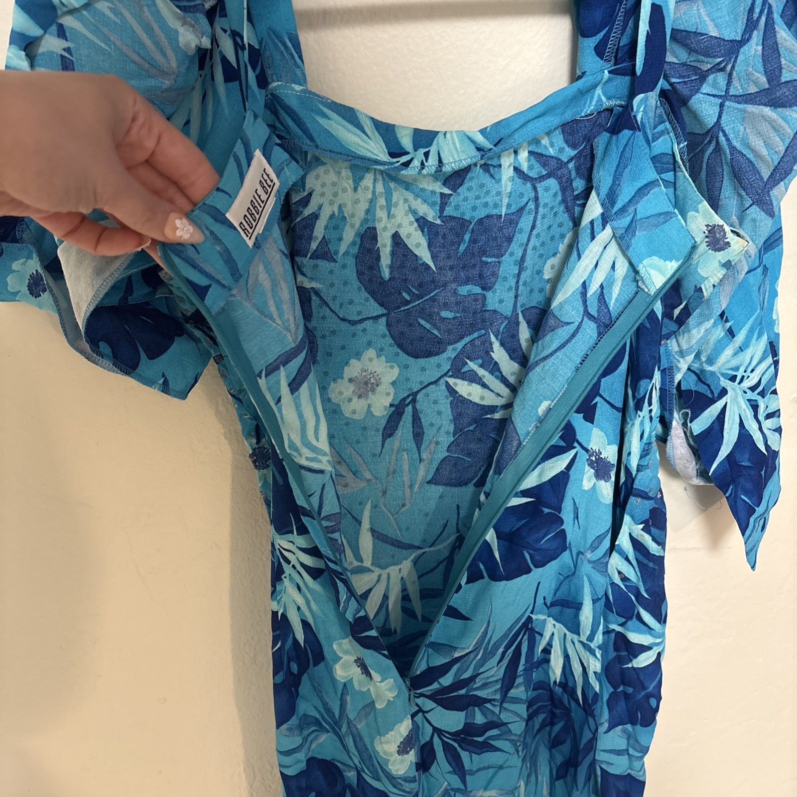 Robbie Bee 2 Piece Maxi Floral Dress Set Size 12 Tropical Beachy Beaded