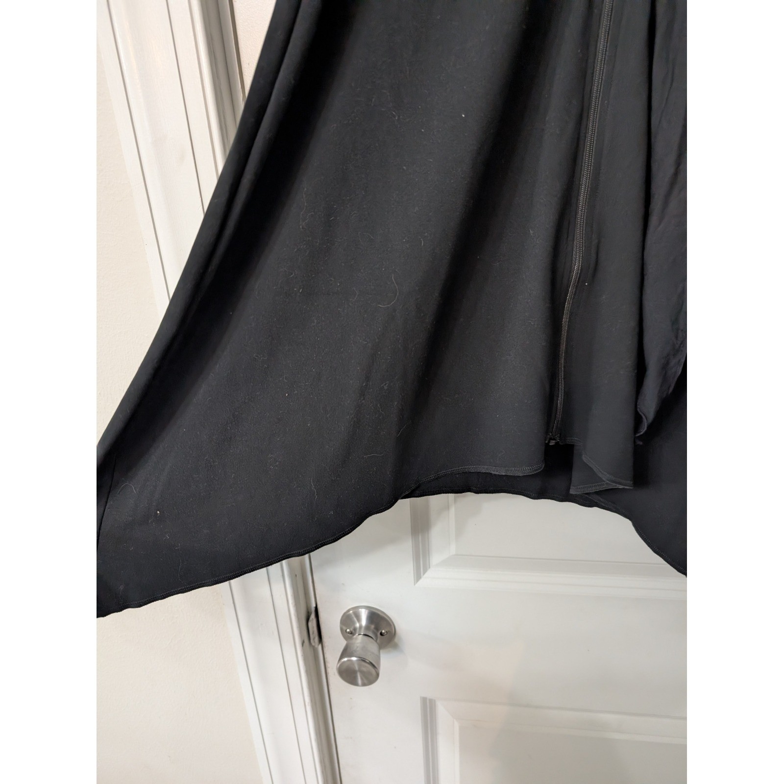 Everyday Yoga Wondrous Solid Wrap Dress Black Sleeveless Zip Tie Front Small NEW