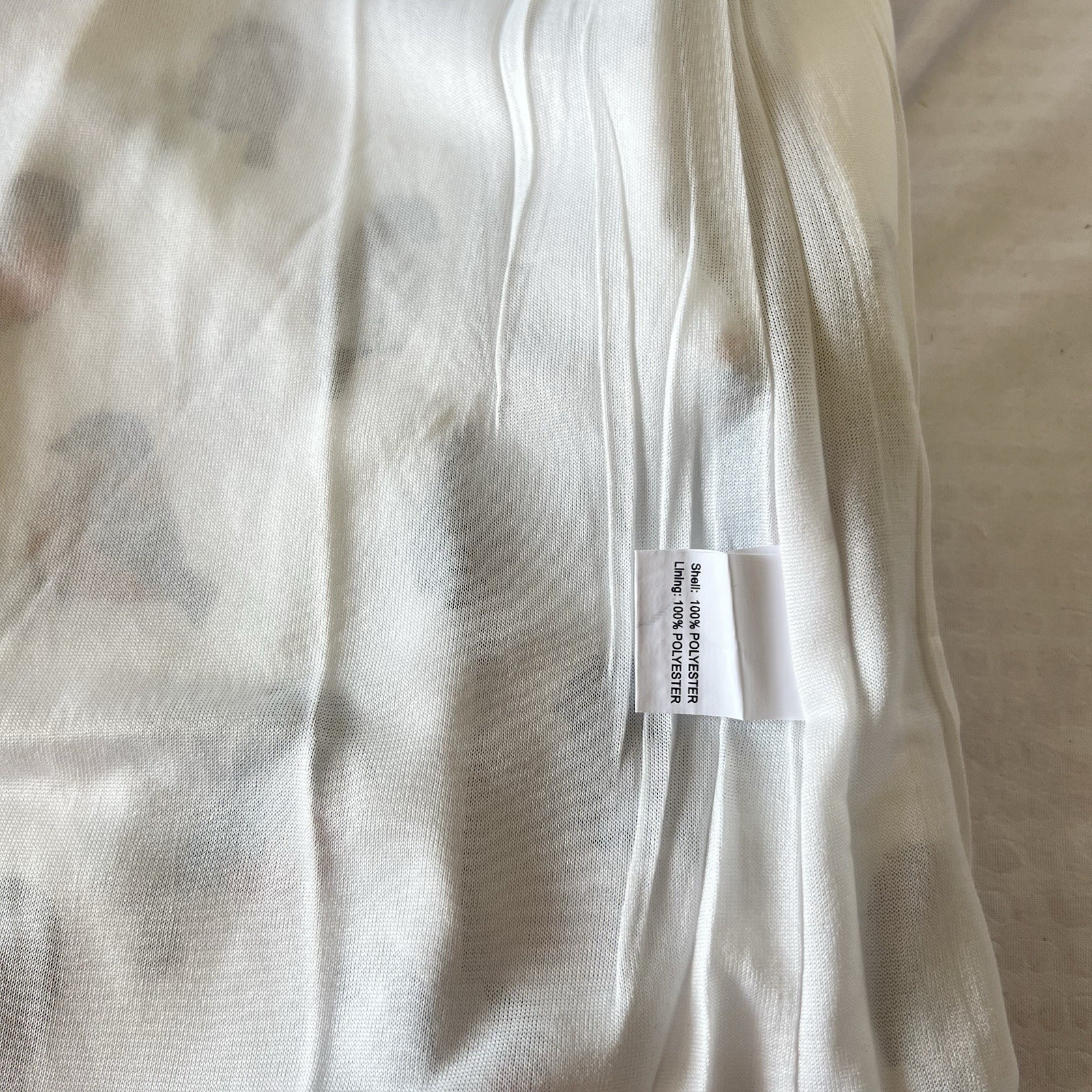 SM Wardrobe NY White Cap Sleeve Birds Artsy Boho Dress W/Pockets Sz Small NEW!