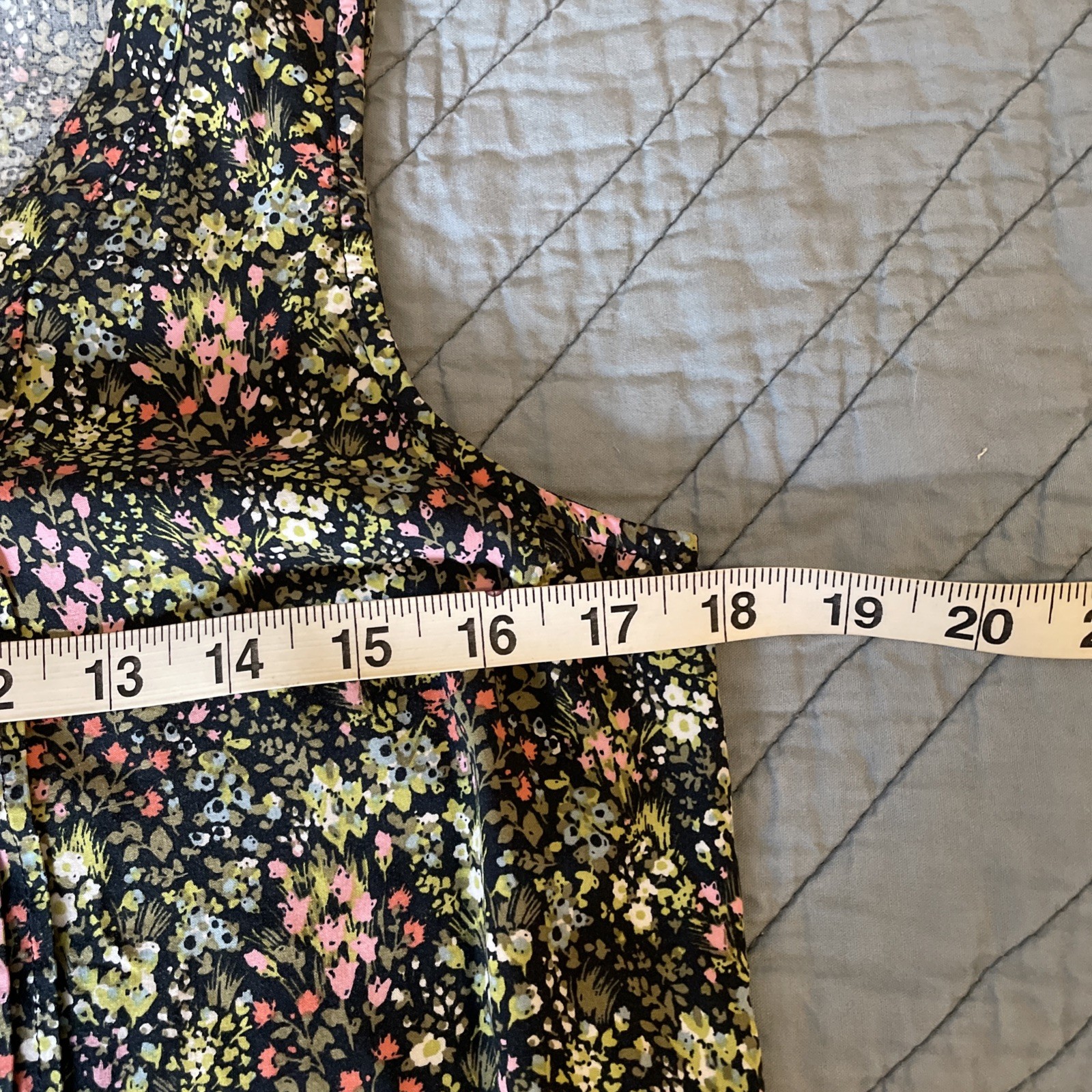 J.Jill Floral Meadow Sleeveless Button Shirt Dress XS Pockets Summer Pretty