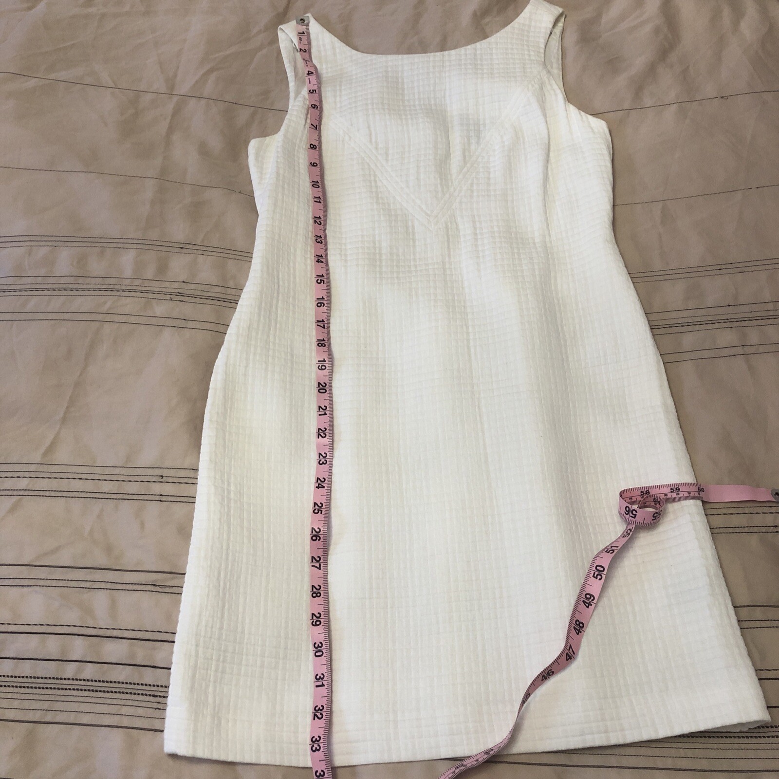Banana Republic Mad Men White Sleeveless Cotton Sheath Size 2