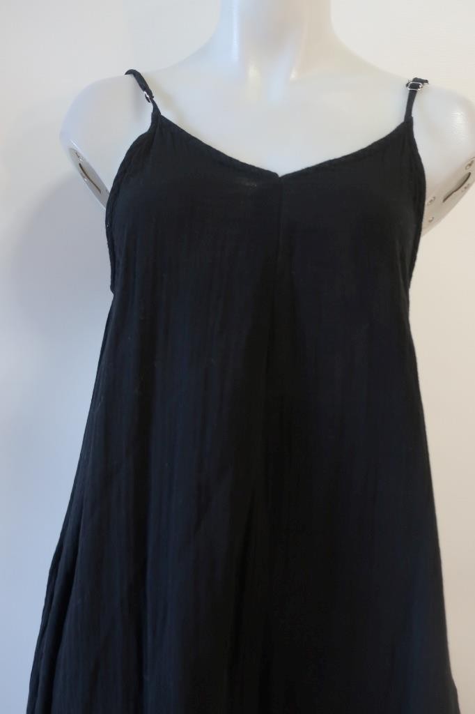 Womens Stark X Black (Item-46) Gauzy Cotton Adjustable Strap Midi Dress M