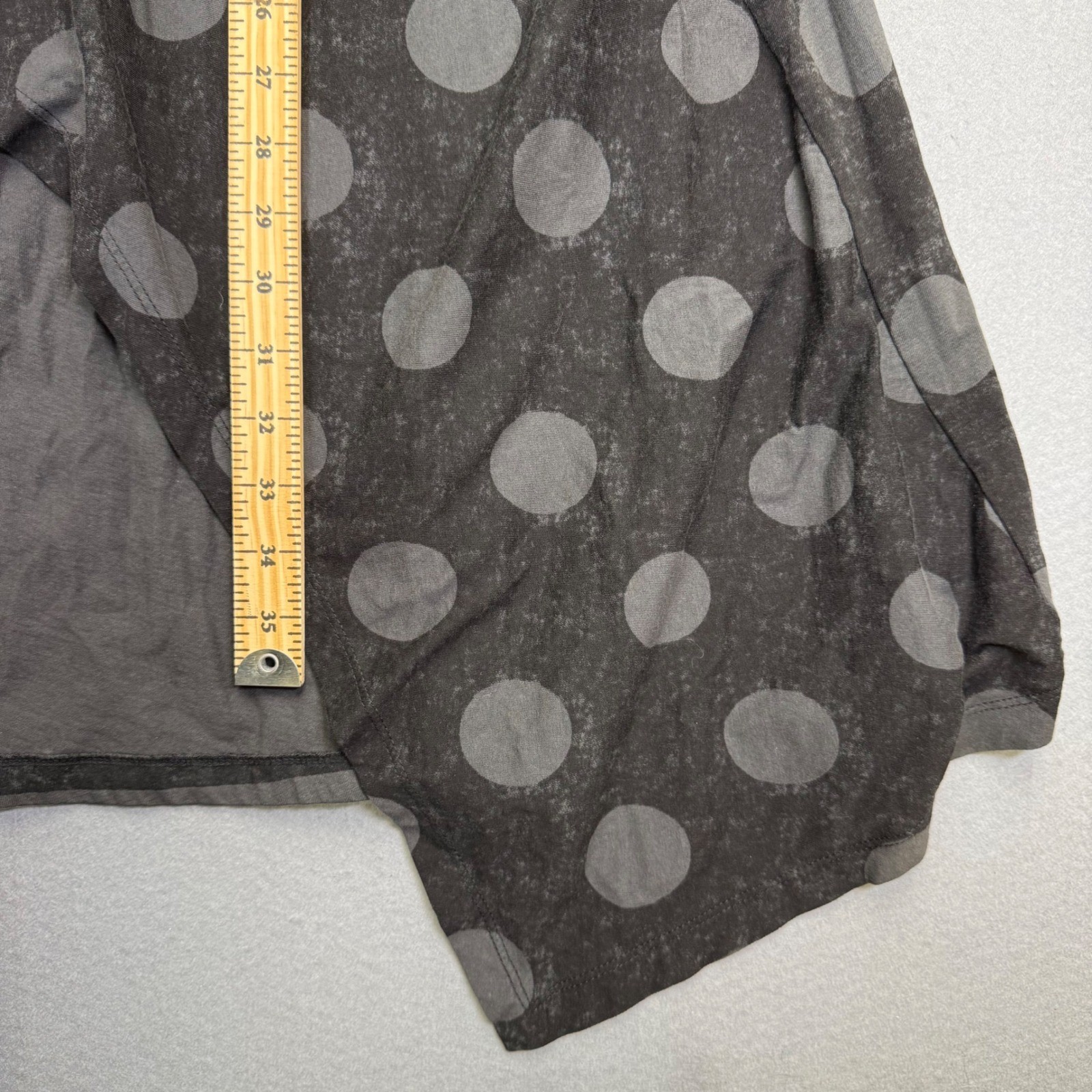 Alembika Gray Polka Dot Striped Asymmetrical Hem Cotton Tunic Dress Israel Sz 0