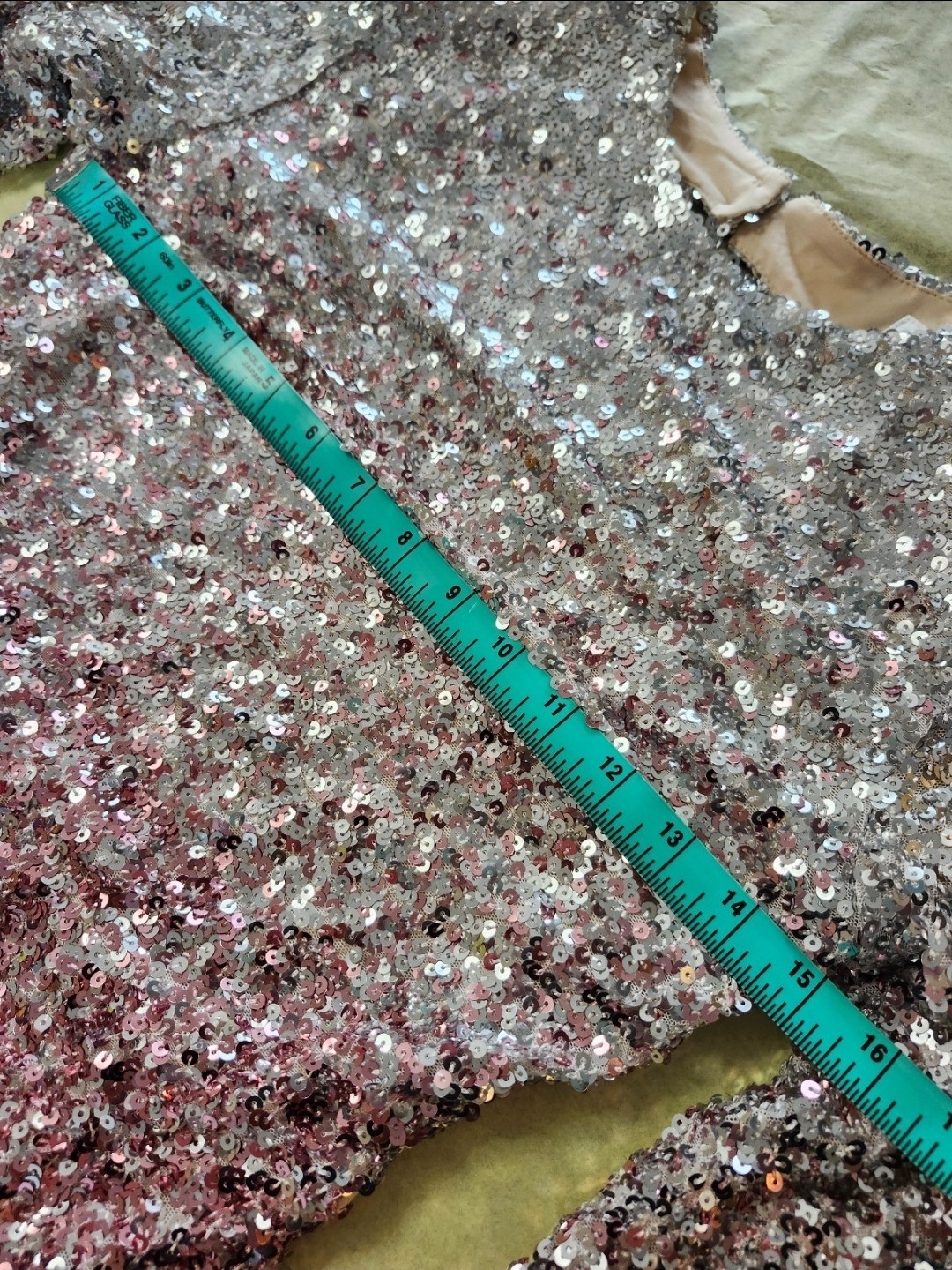 Hello Molly Silver Pink Ombre Sequin Bodycon Mini Dress Open Back M