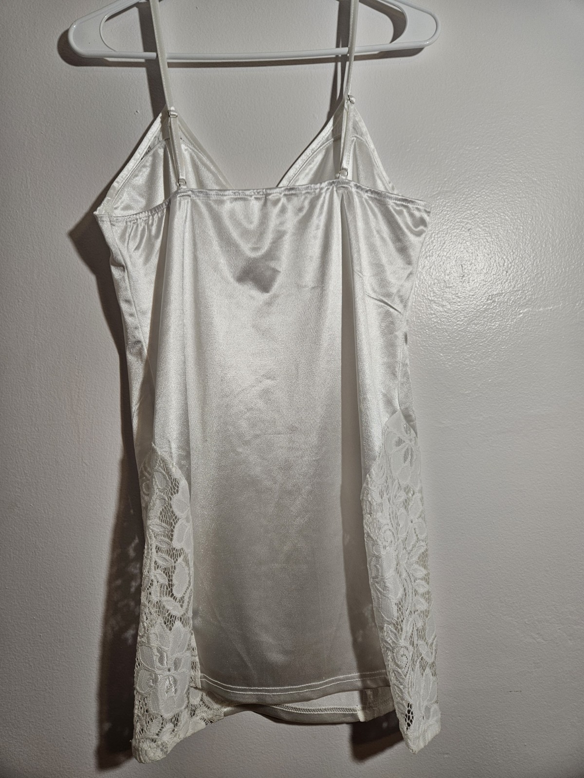 SHEIN White Polyester/Elastane Dress/Teddy with Lace Cups size 0XL Curve