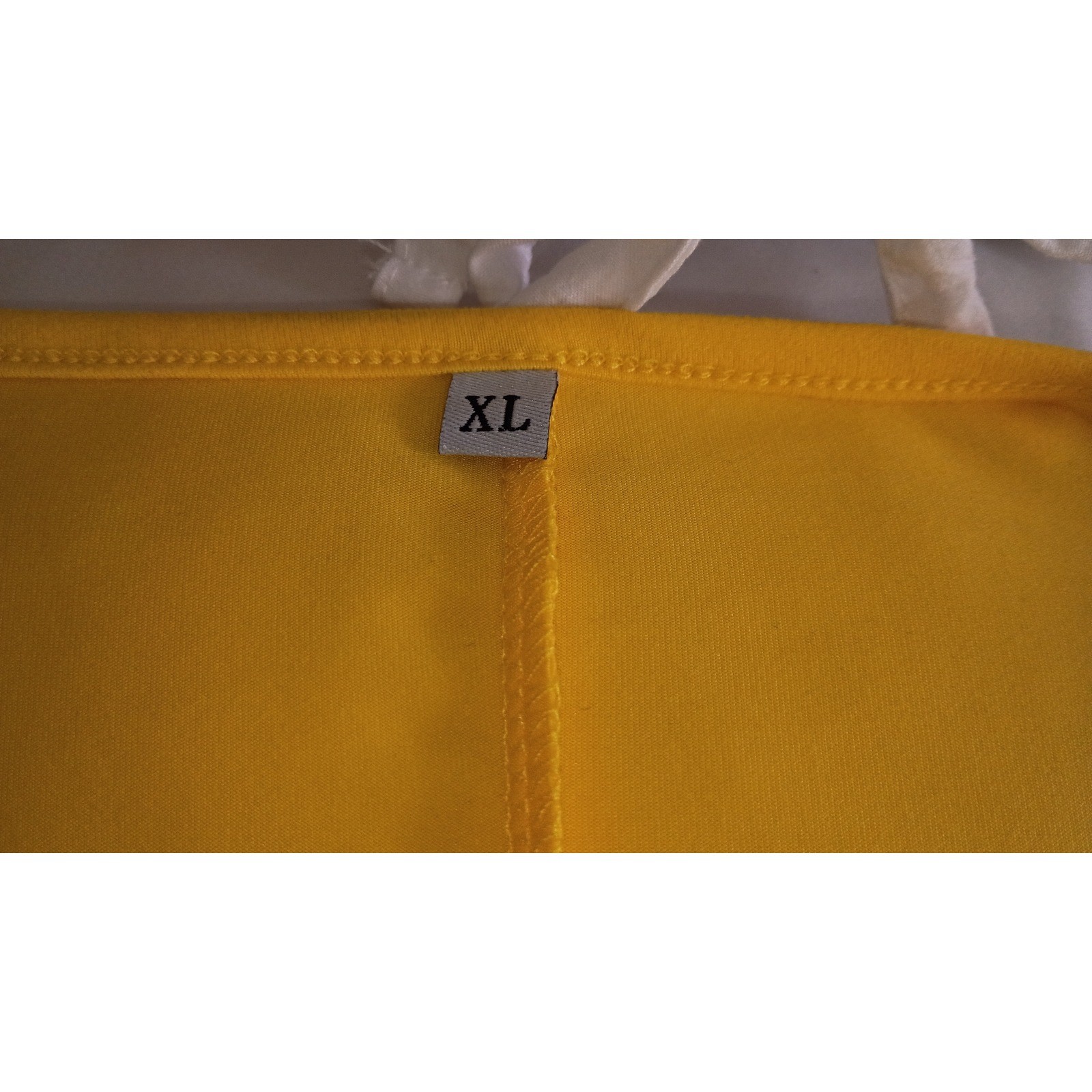 Yellow Square Neck Puff Sleeve Shift Dress Athletic Leisure Casual XL