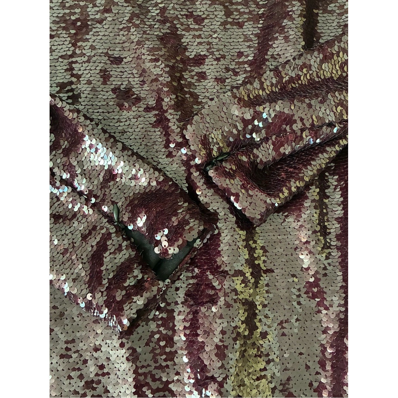 Essue Sequin Long Sleeve Party Dress – Dark Plum-Sz M