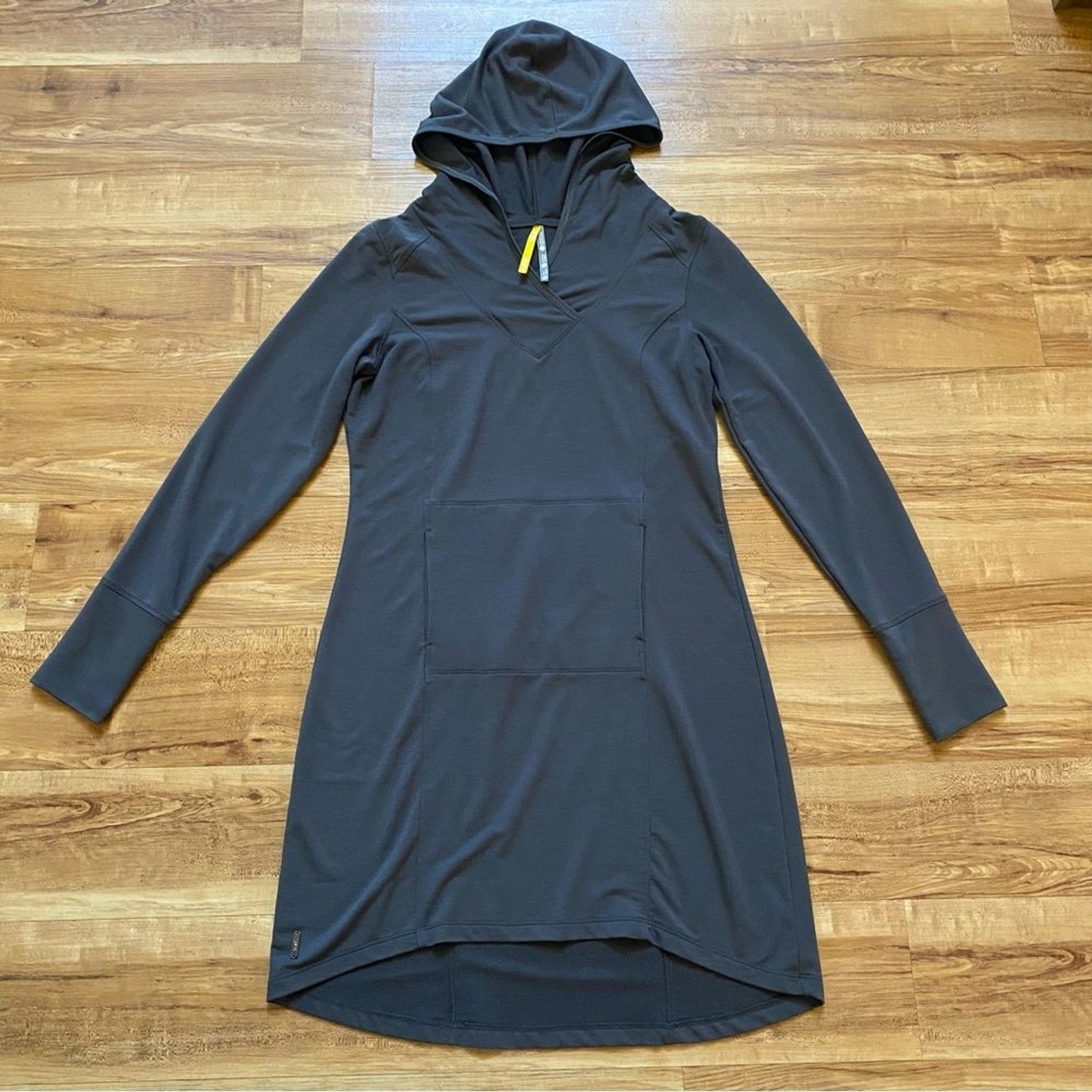 LOLE M Gray Hooded Tunic Lightweight Sweatshirt Dress Outdoor Camp Hike Nature