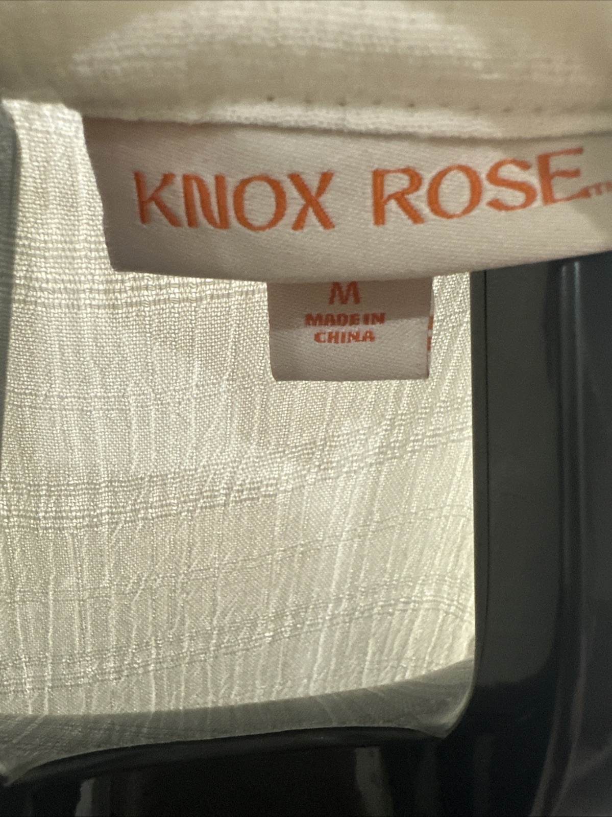 Knox Rose Boho Dress White Eyelet Puff Sleeves & Hem Button Down Pockets Lined M