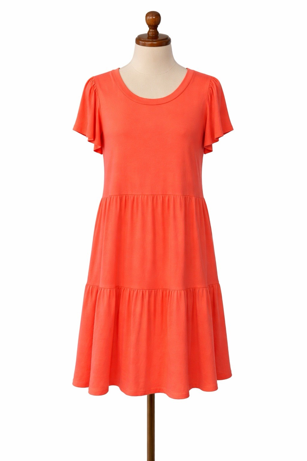 J Crew Factory women’s knit tiered mini dress in a peachy orange Size S NWT