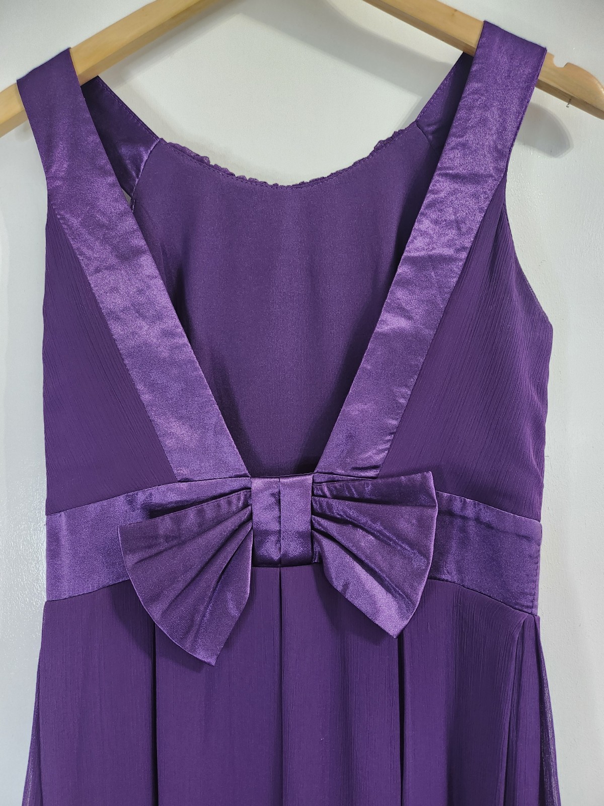 Elise Ryan Purple Sleeveless Floaty Chiffon and Satin Dress Size 12 Occasion
