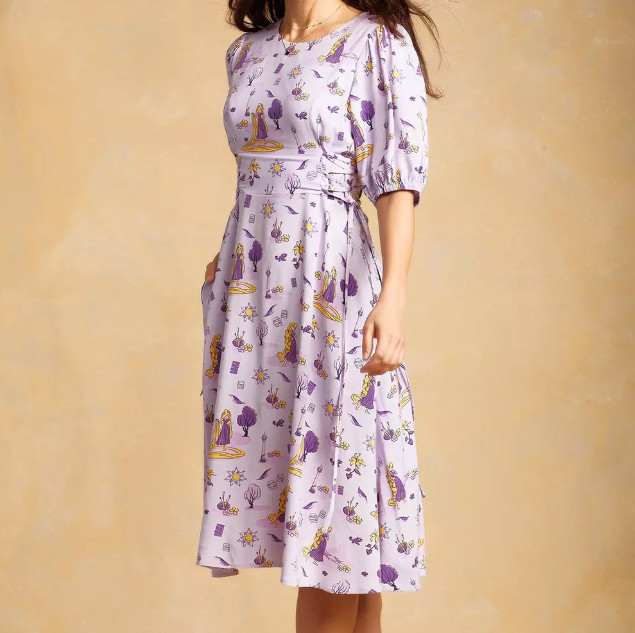 Disney Her Universe Tangled Rapunzel Puff Sleeve Midi Dress