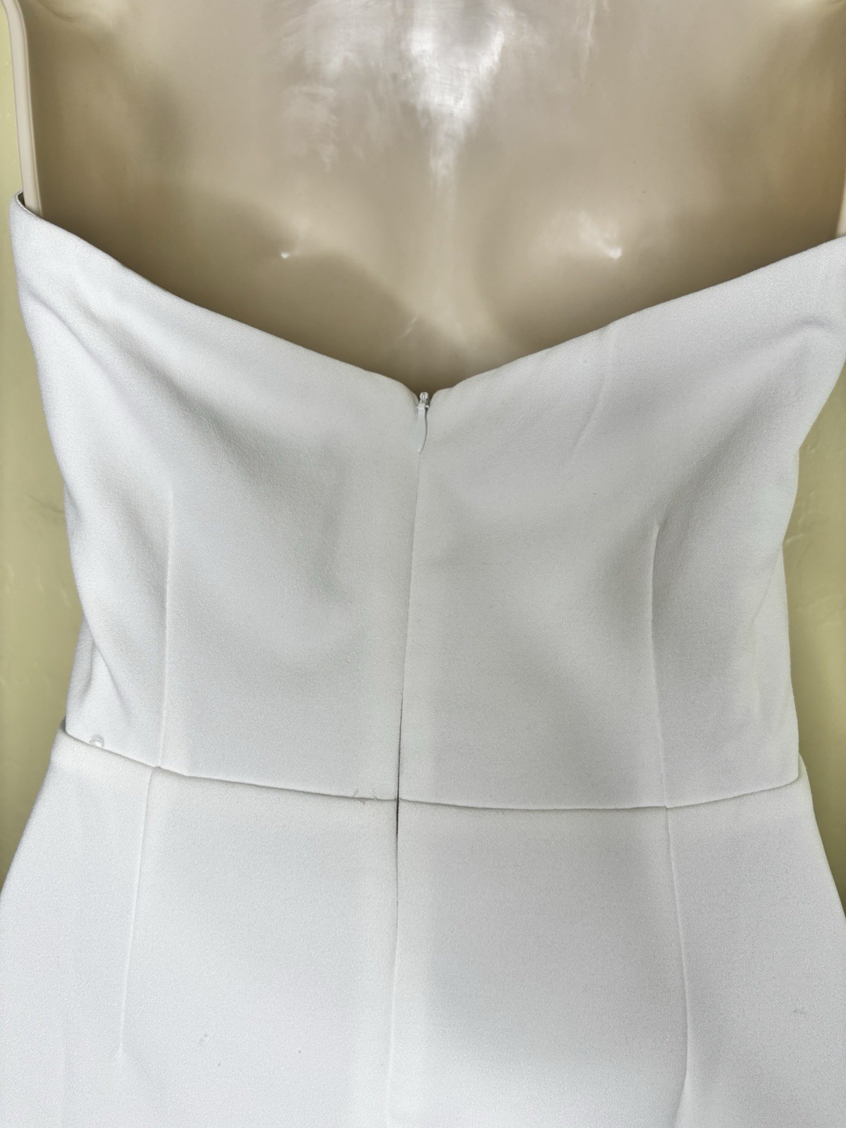 Lulus White Square Neck Halter Bodycon Midi Dress Slit Sleeveless Size S
