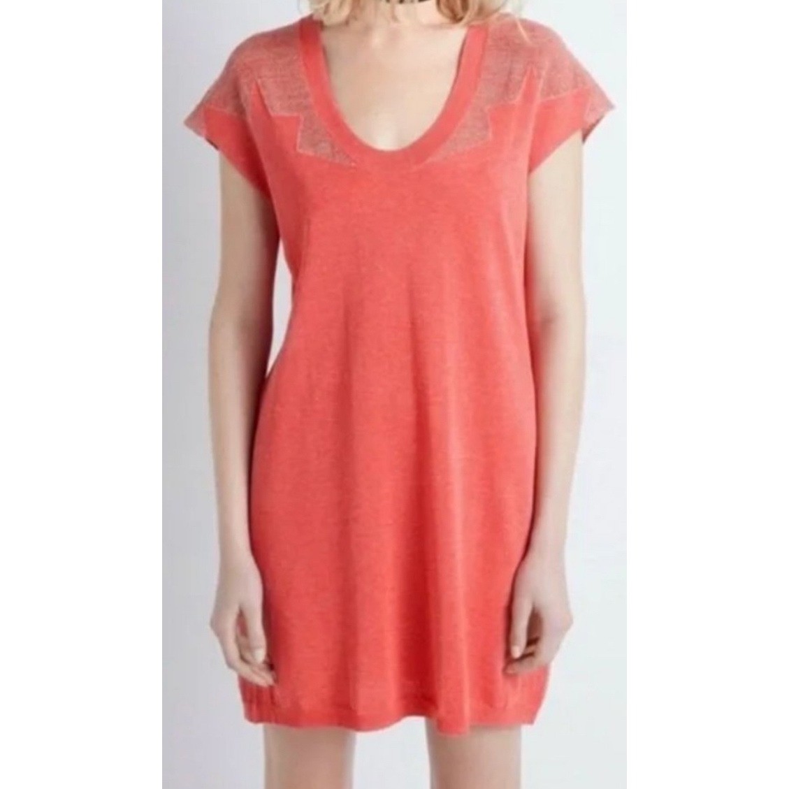 Zadig & Voltaire Rimo CNY Pink Metallic Knit Mini Dress Belted Boho Rock Chic M