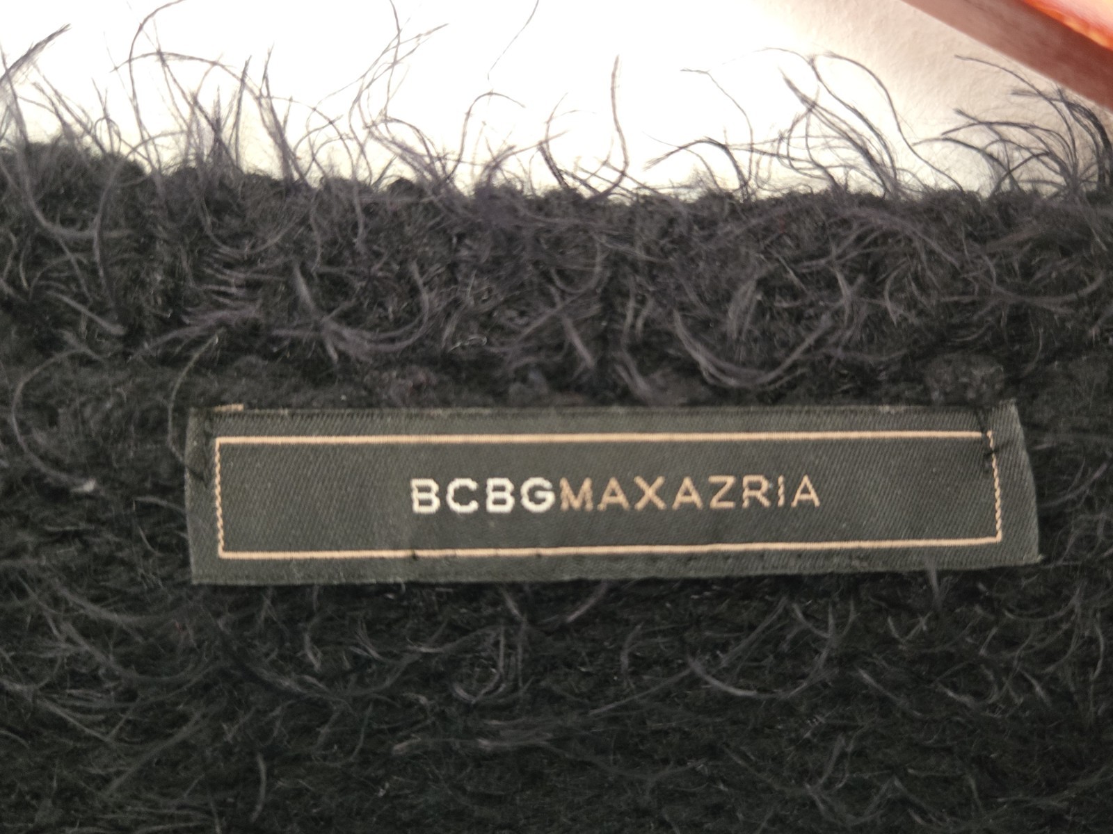 BCBGMAXAZRIA Dress Womens S Sweater Black Dress Pullover Eyelash Fuzzy Glamour