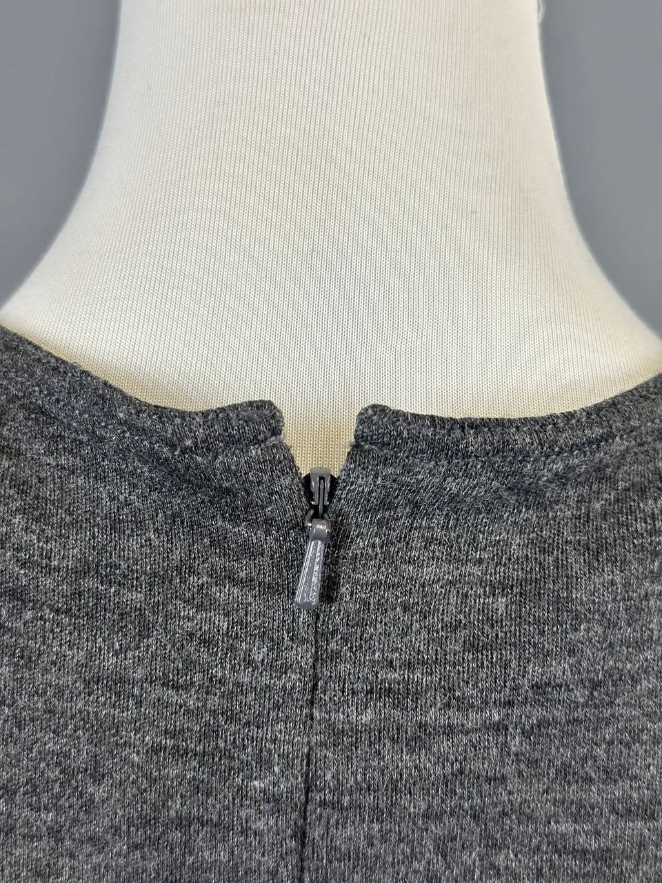 Burberry London Brit Gray Wool Short Sleve Sweater Midi Dress Size M