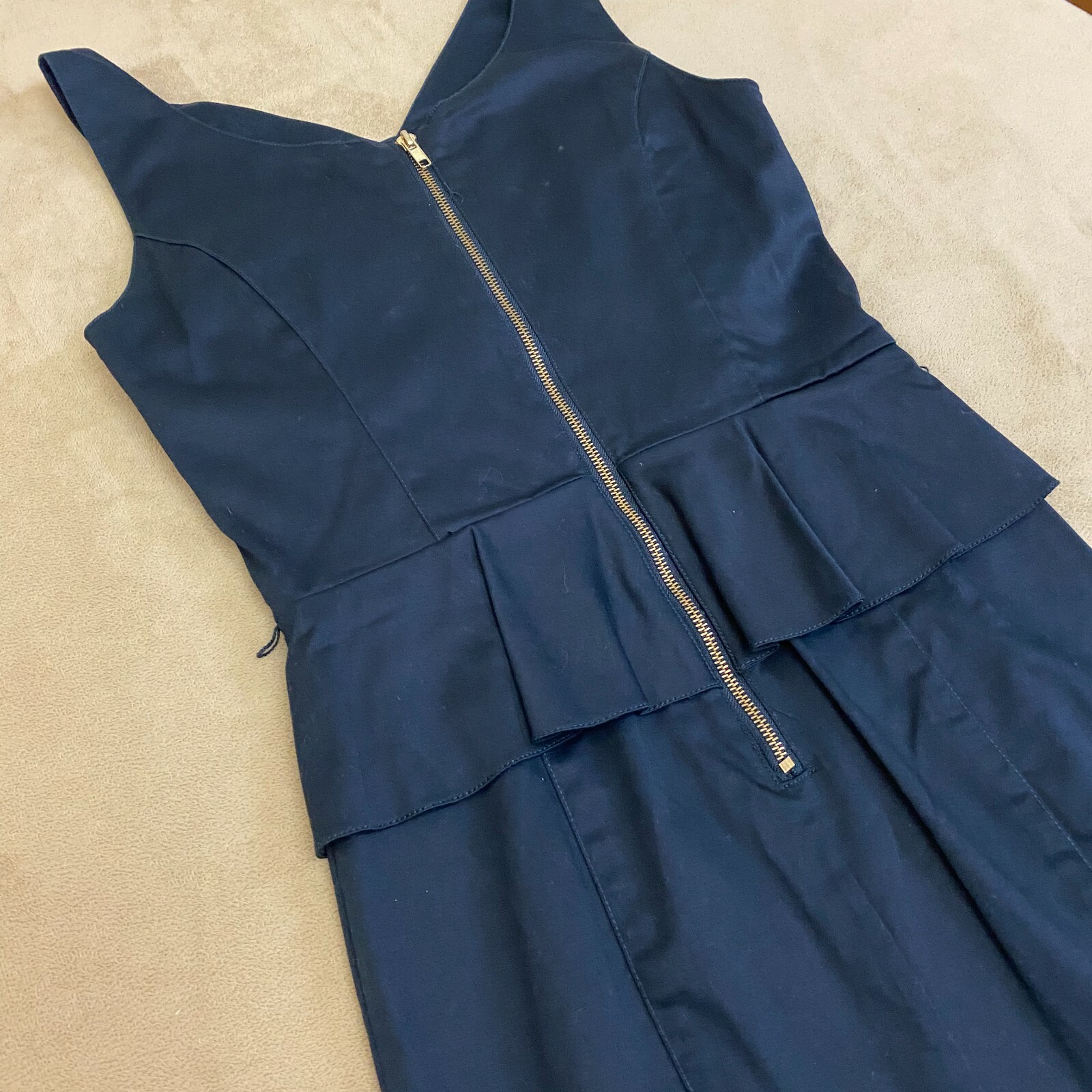 NWT XOXO Womens Navy Blue Sleeveless Wide Strap Zipper Shift Dress Size 7/8 NEW