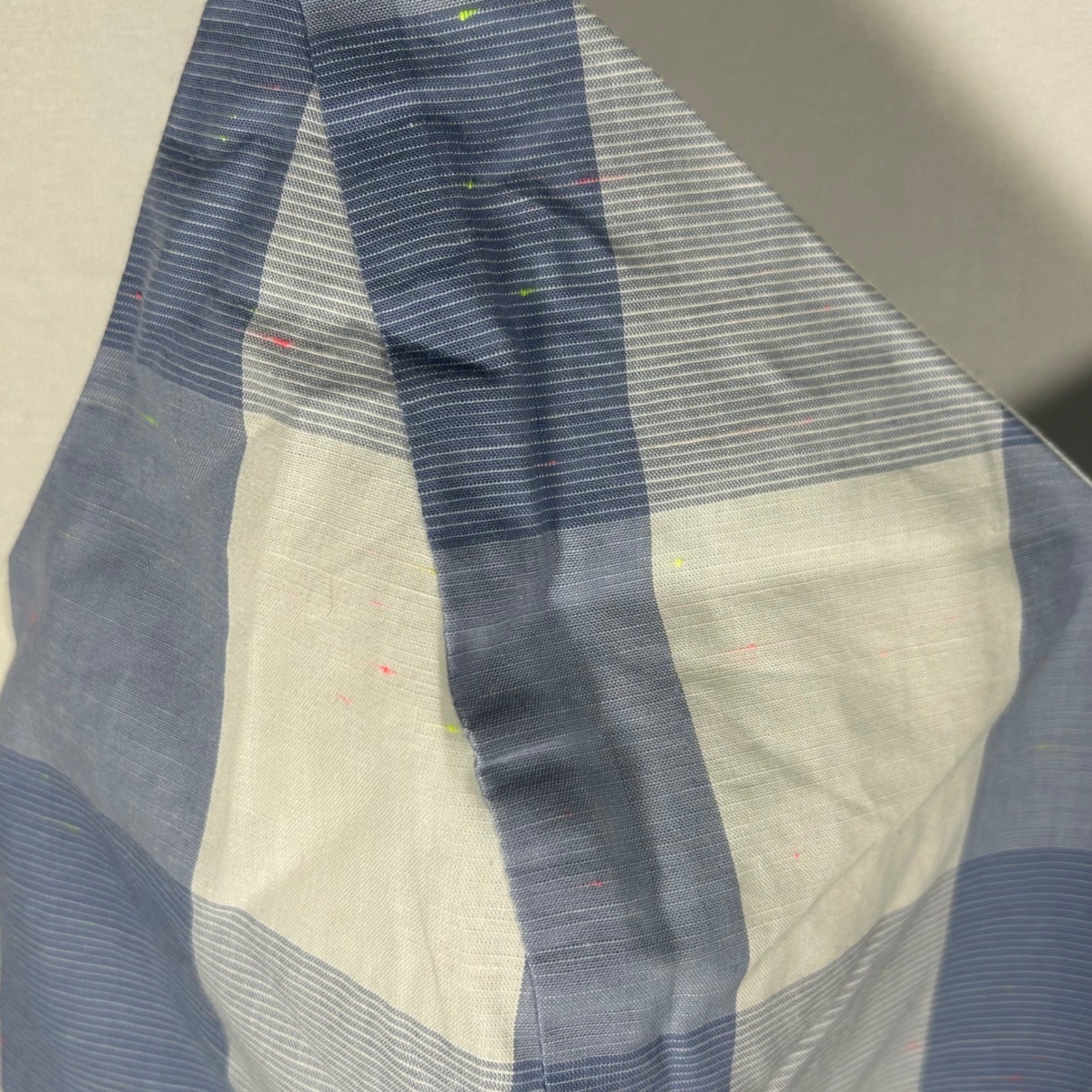 Copper Key Blue White Gingham Plaid with specks of pink and green Dress size M
