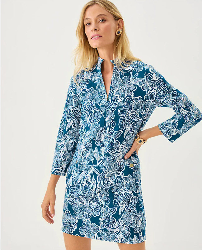 Lilly Pulitzer Floral Rosie Shift Mini Dress Starlight Navy NEW Size Small