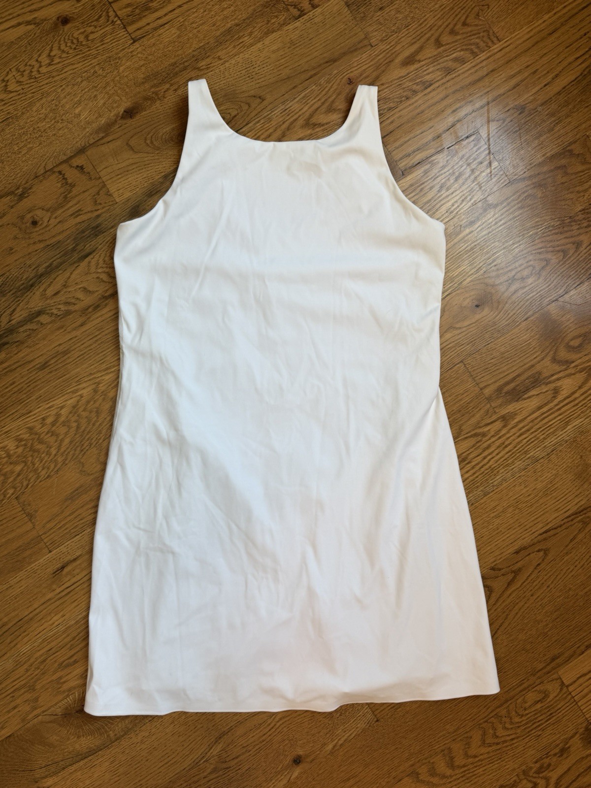 SPANX Vivid White Power Boost Exercise Dress Built In Short Size M NWT