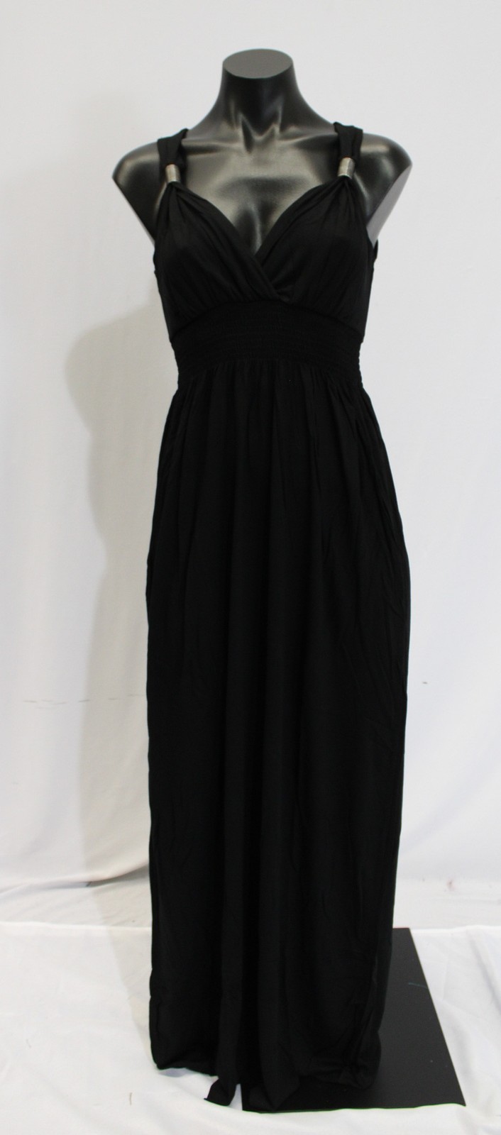 Lascana Women’s Sleeveless Crossover Maxi Dress EH6 Black Size 36 (US 4) NWT